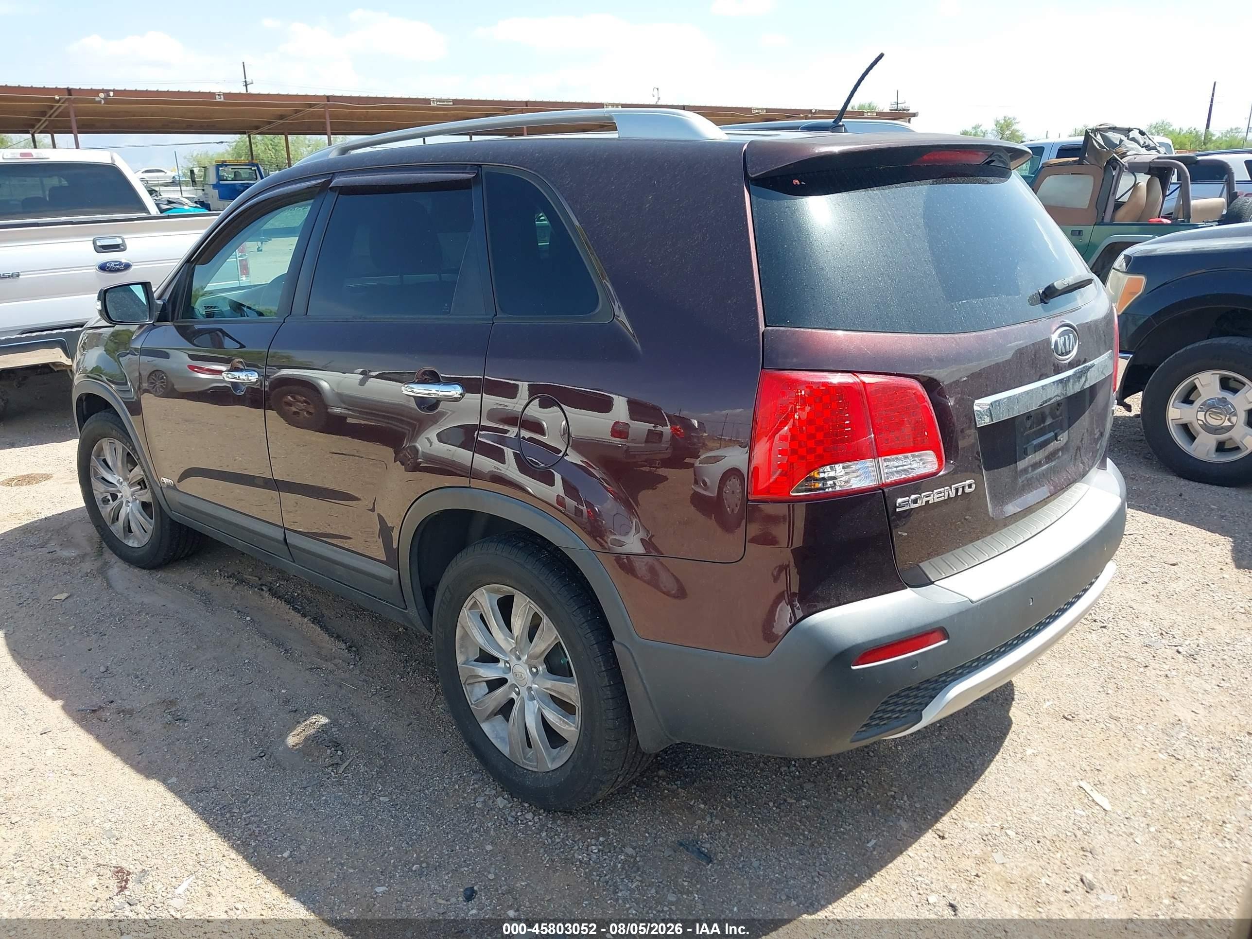 2011 Kia Sorento Ex V6 Burgundy vin: 5XYKUDA2XBG051460
