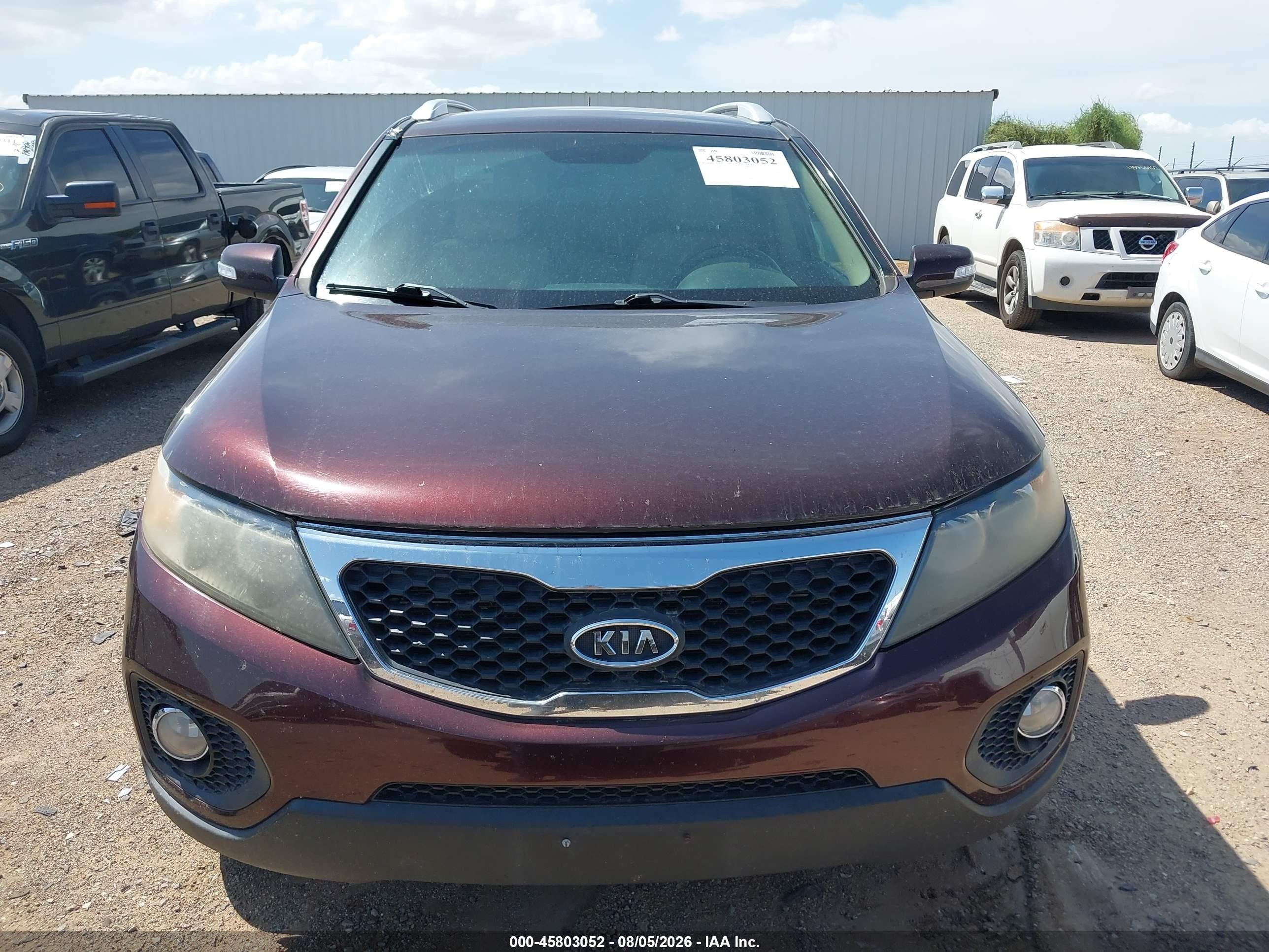 2011 Kia Sorento Ex V6 Burgundy vin: 5XYKUDA2XBG051460