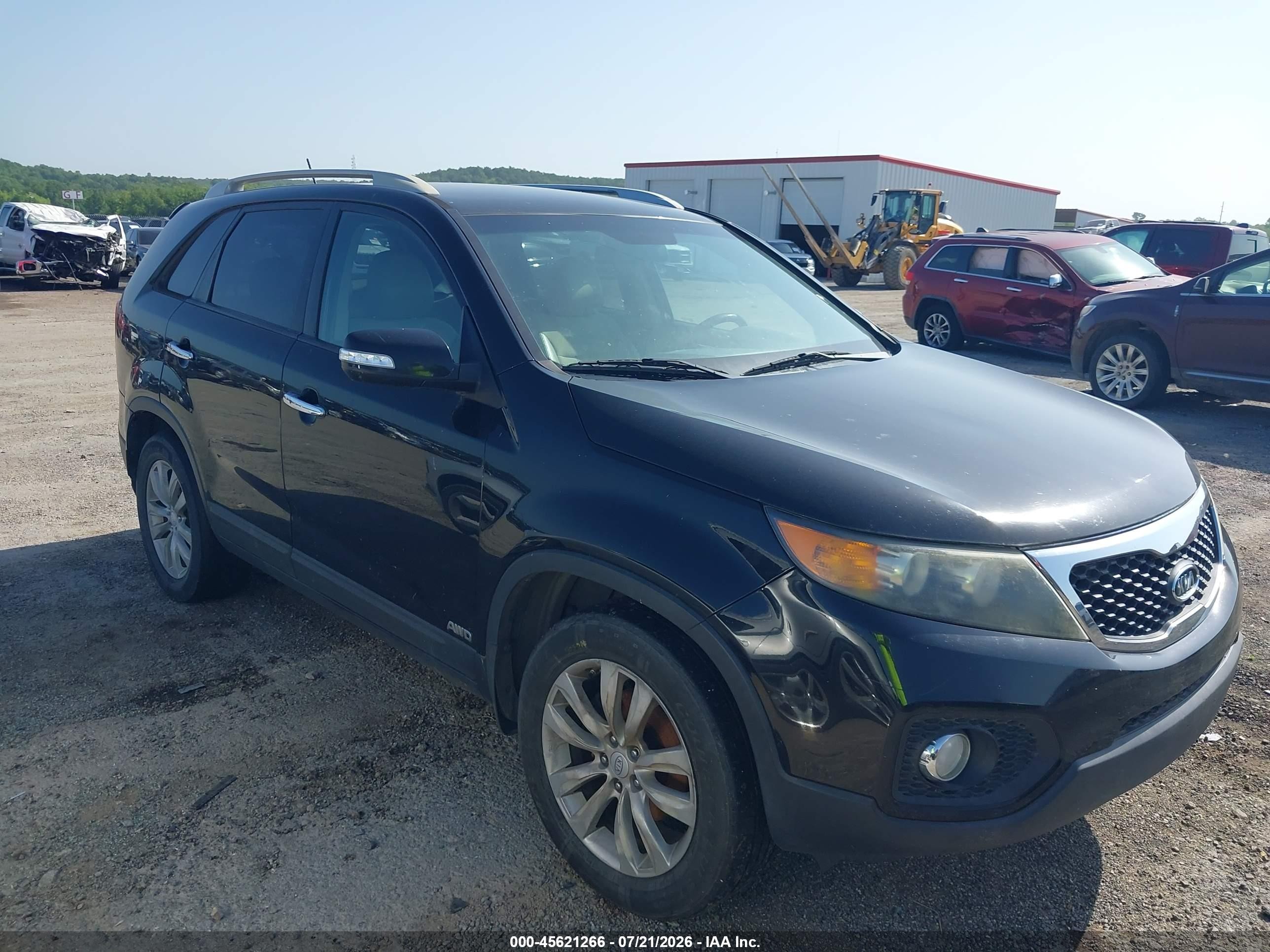 2011 Kia Sorento Ex V6 Black vin: 5XYKUDA2XBG123015