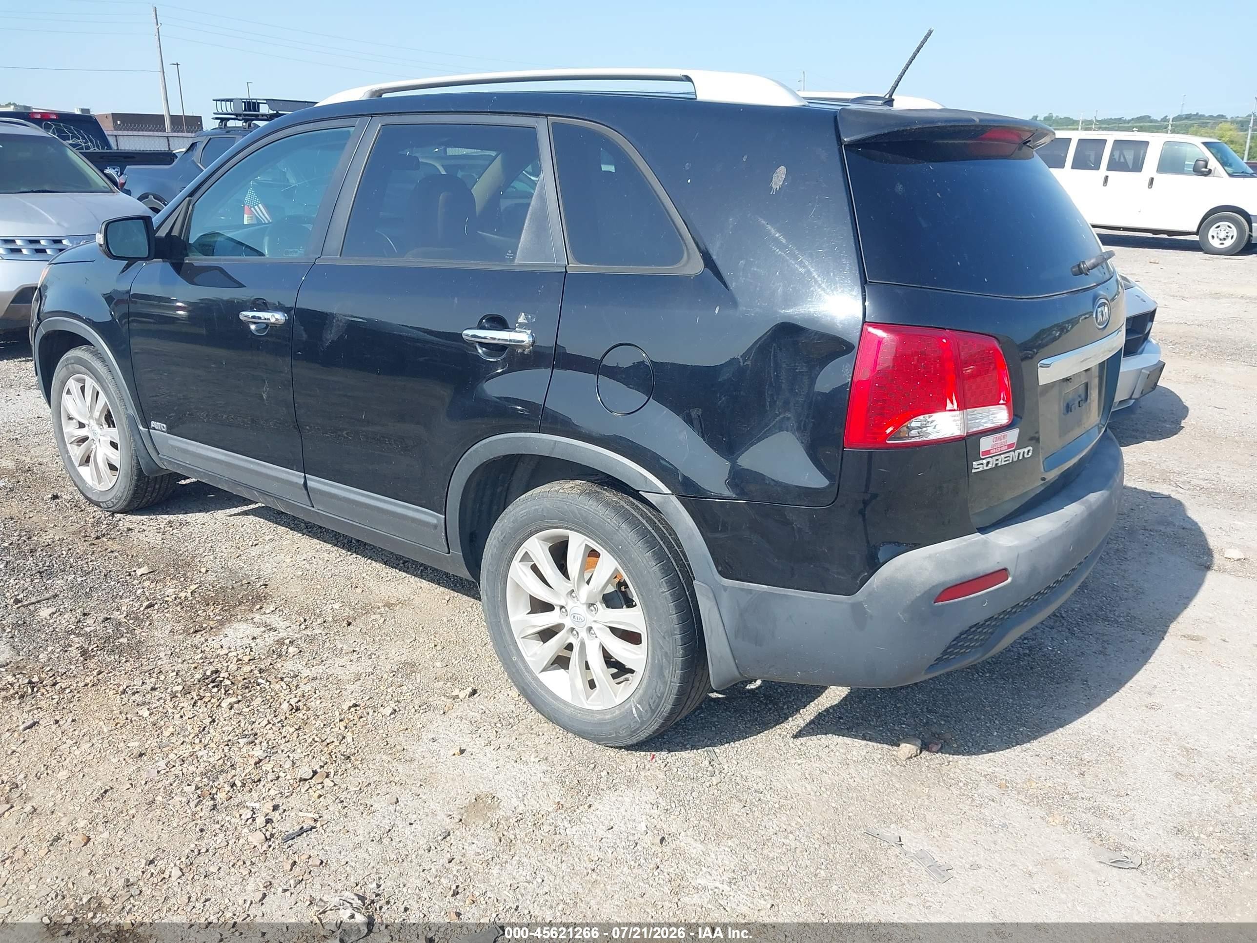 2011 Kia Sorento Ex V6 Black vin: 5XYKUDA2XBG123015