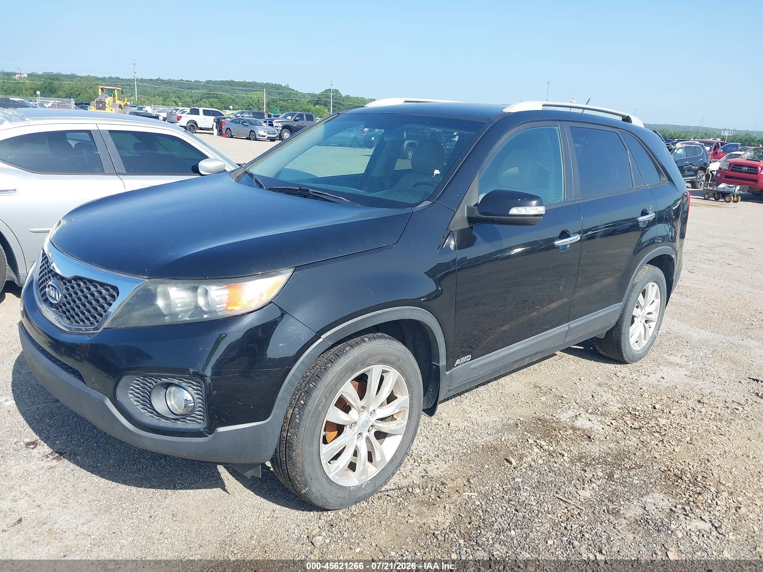 2011 Kia Sorento Ex V6 Black vin: 5XYKUDA2XBG123015