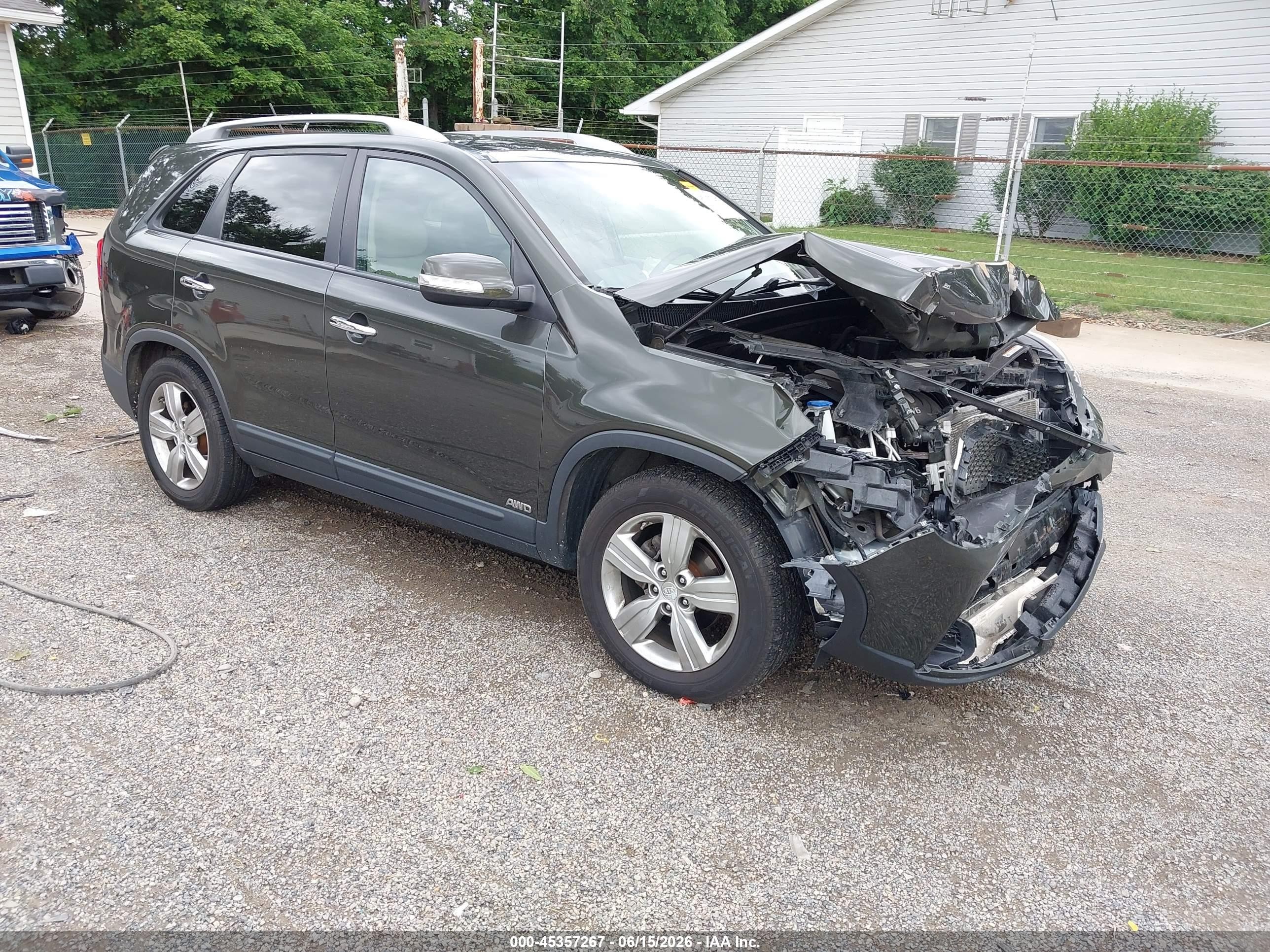 2012 Kia Sorento Ex V6 Зеленый vin: 5XYKUDA2XCG189890