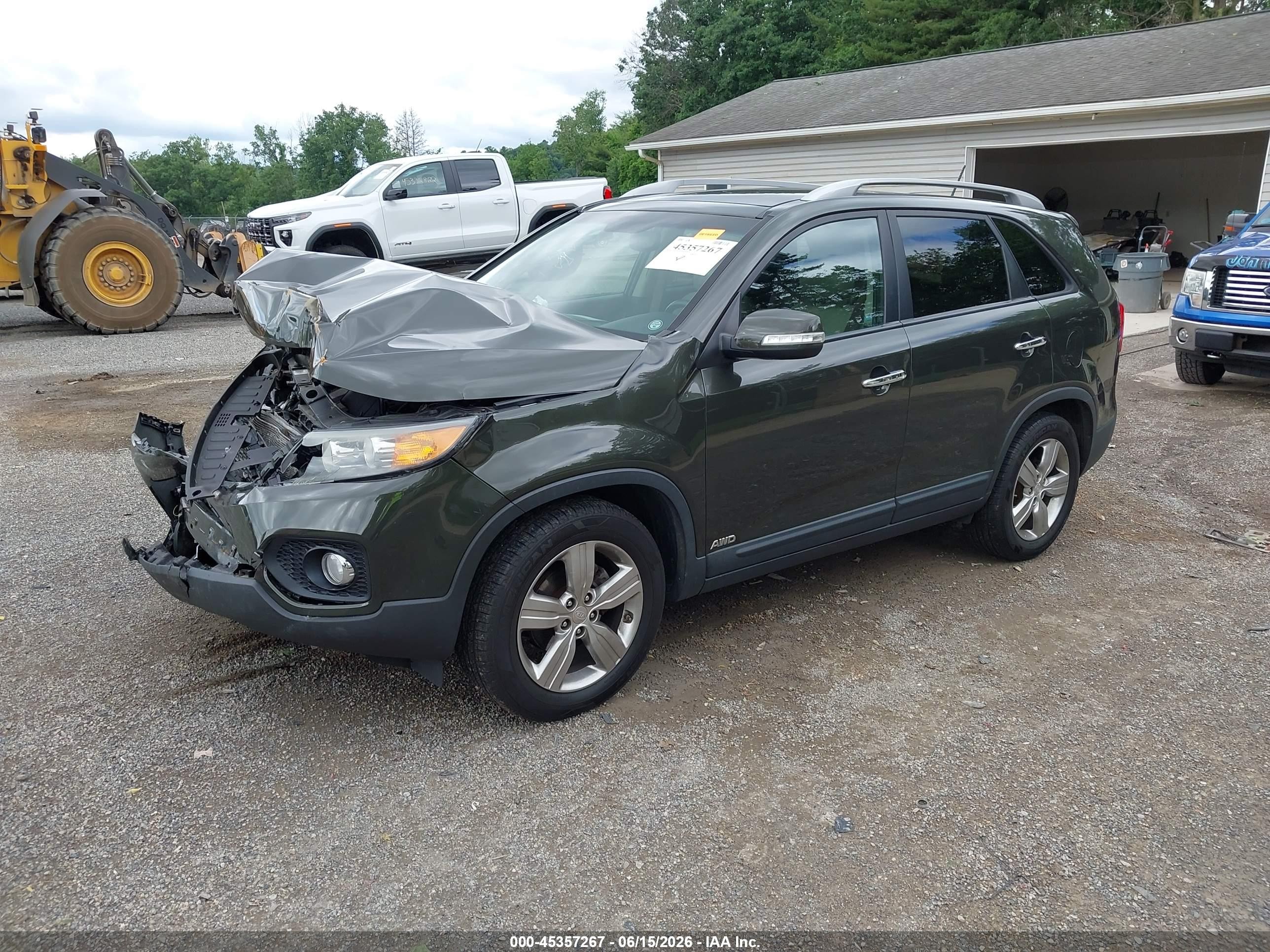2012 Kia Sorento Ex V6 Зеленый vin: 5XYKUDA2XCG189890