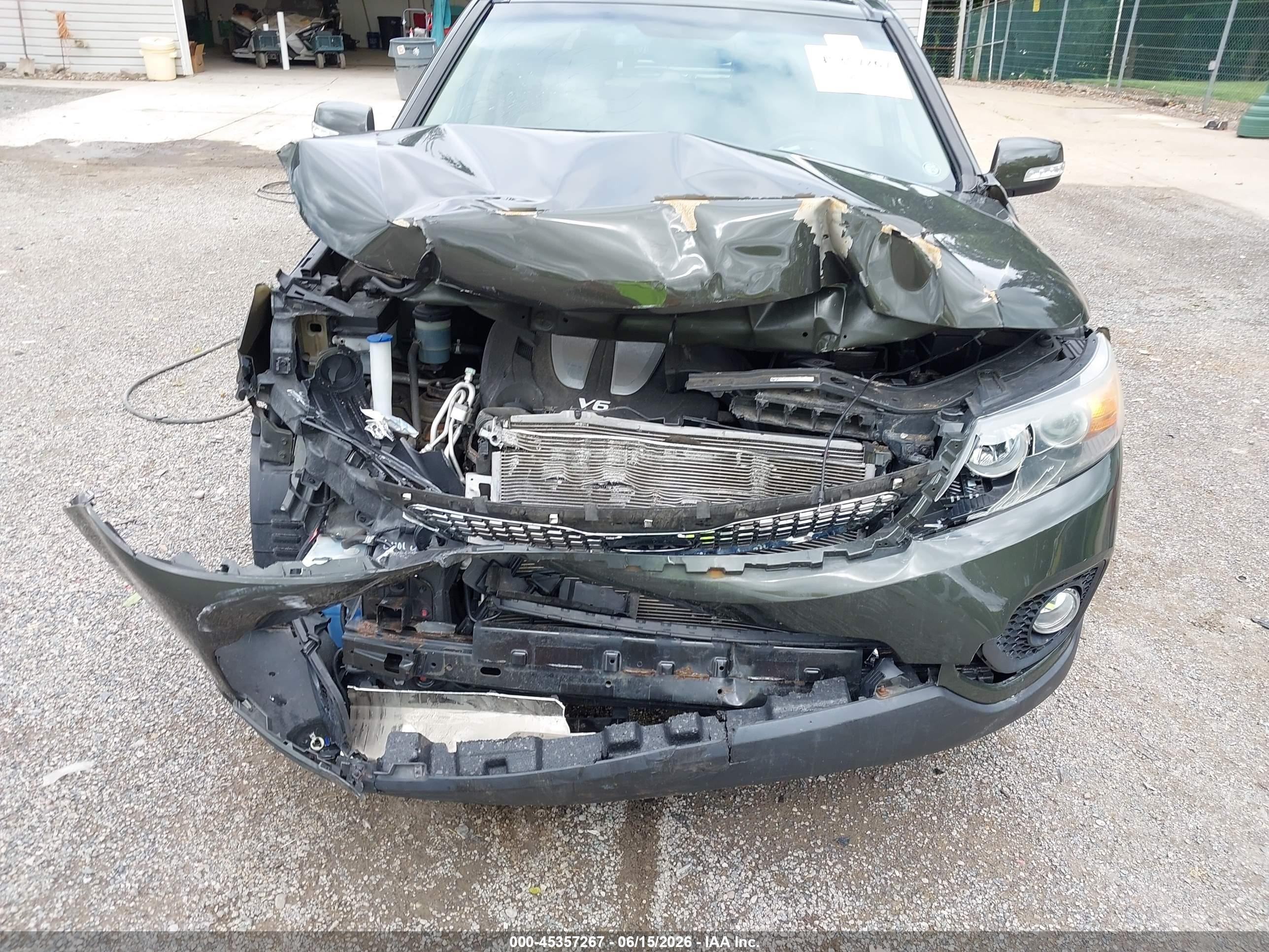 2012 Kia Sorento Ex V6 Зеленый vin: 5XYKUDA2XCG189890