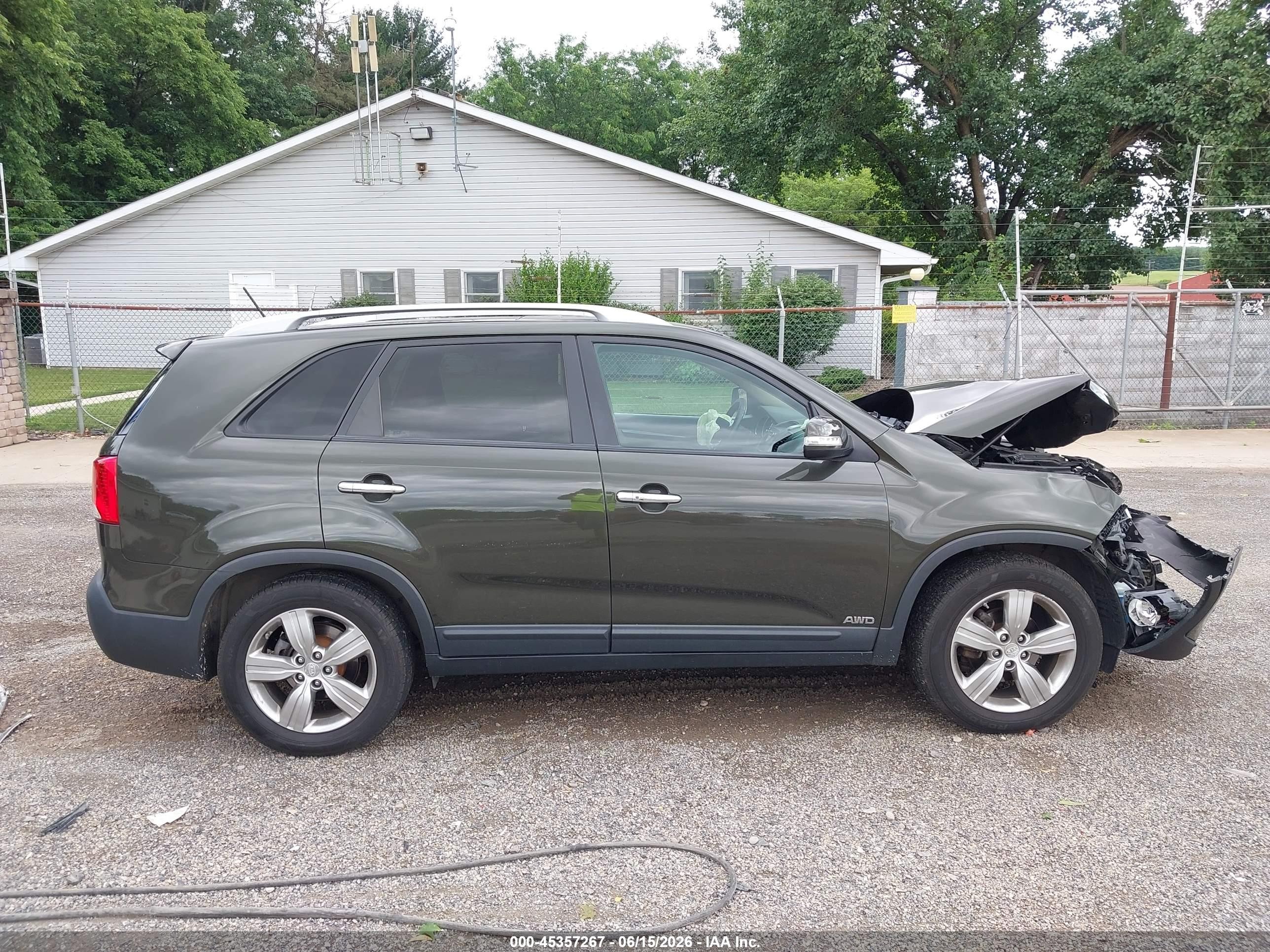 2012 Kia Sorento Ex V6 Зеленый vin: 5XYKUDA2XCG189890