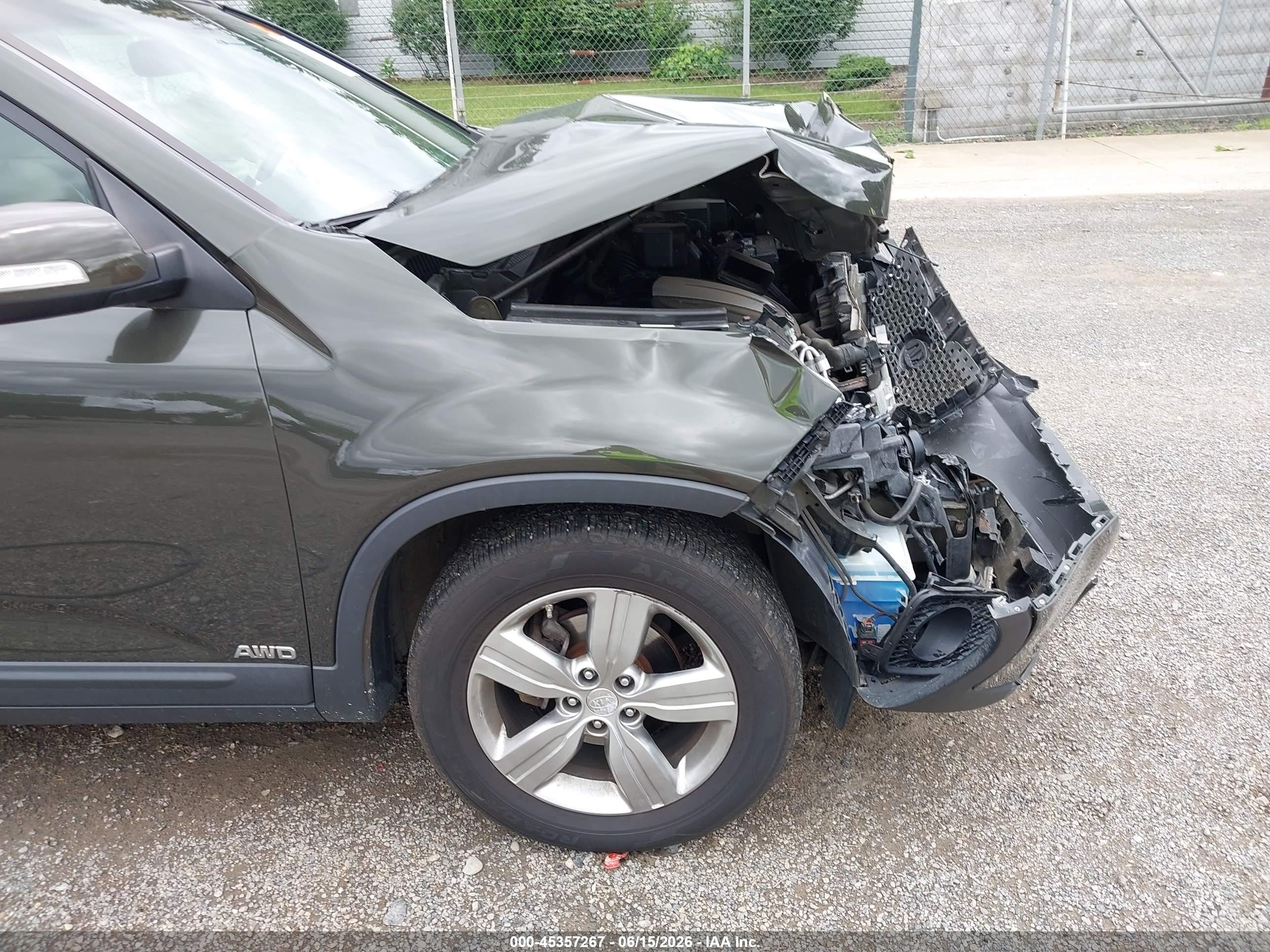 2012 Kia Sorento Ex V6 Зеленый vin: 5XYKUDA2XCG189890