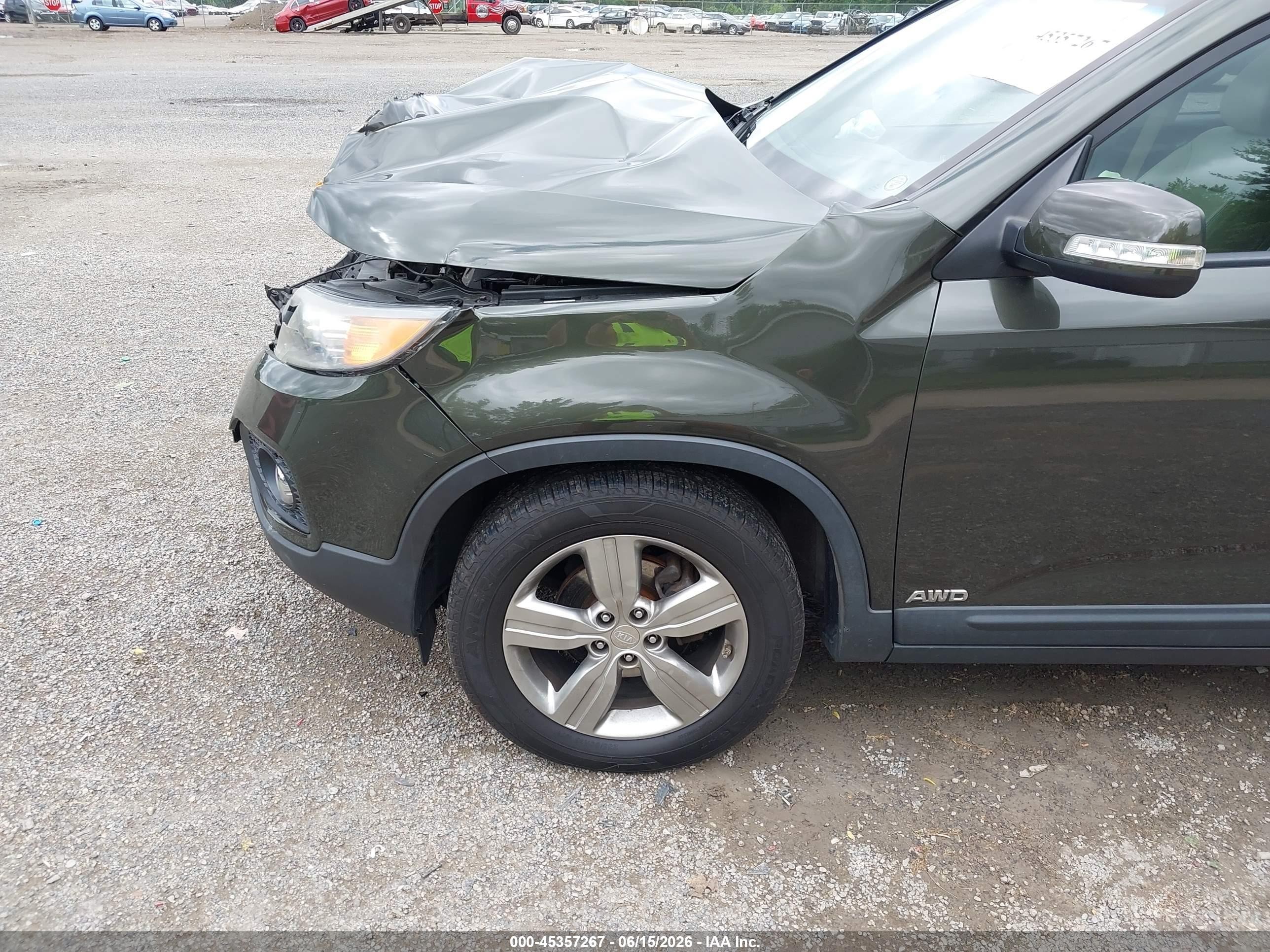 2012 Kia Sorento Ex V6 Зеленый vin: 5XYKUDA2XCG189890