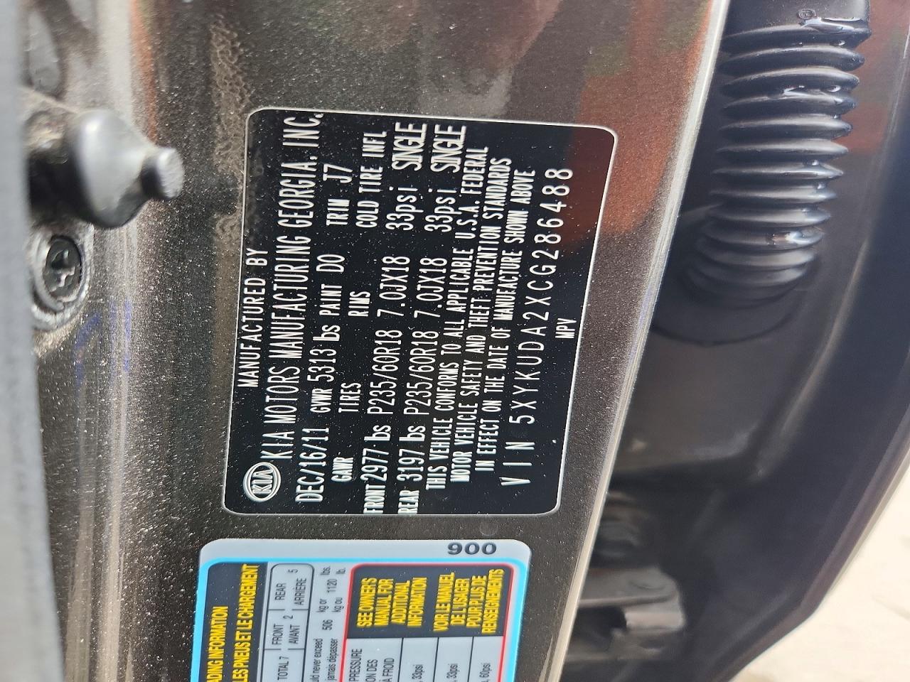 2012 Kia Sorento Ex Brown vin: 5XYKUDA2XCG286488