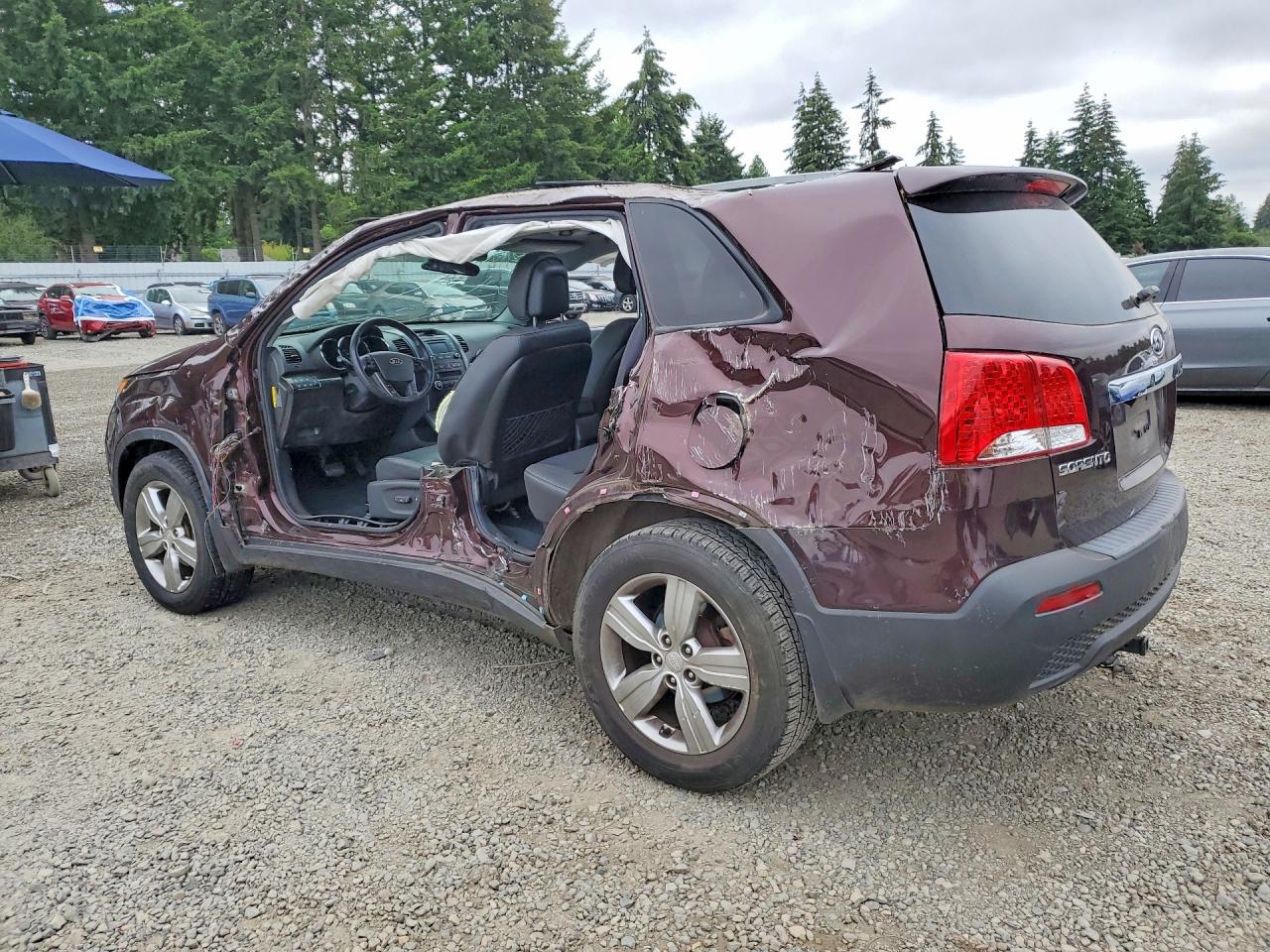2013 Kia Sorento Ex Maroon vin: 5XYKUDA2XDG346612
