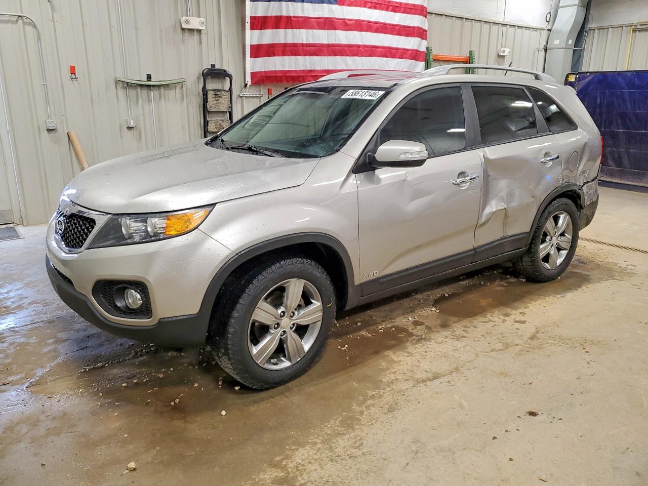 2013 Kia Sorento Ex Silver vin: 5XYKUDA2XDG391338