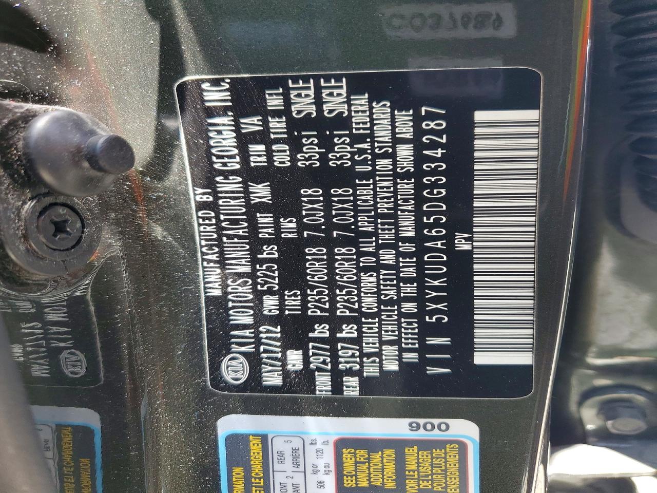 2013 Kia Sorento Ex Green vin: 5XYKUDA65DG334287