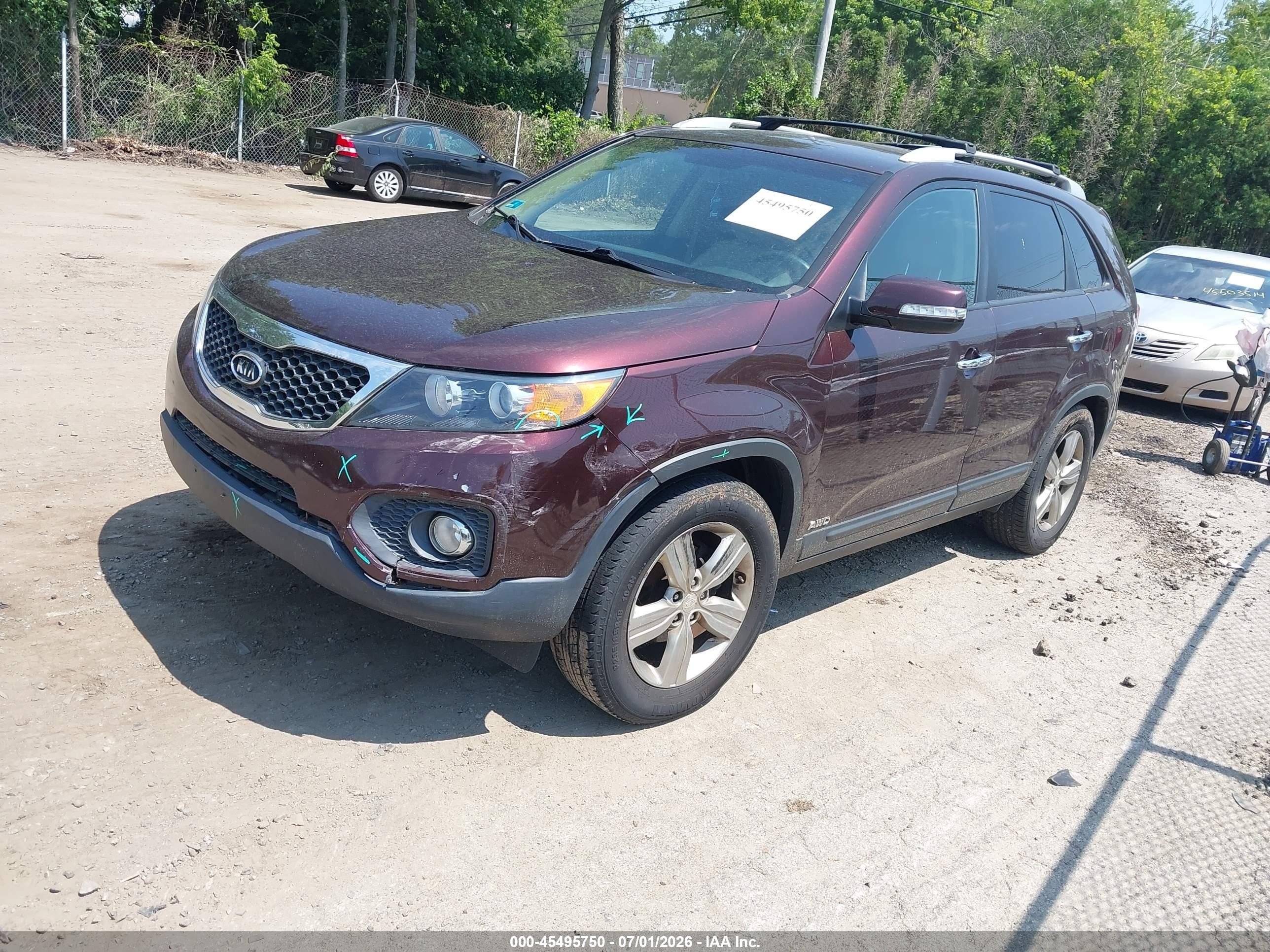 2012 Kia Sorento Ex Purple vin: 5XYKUDA66CG277418