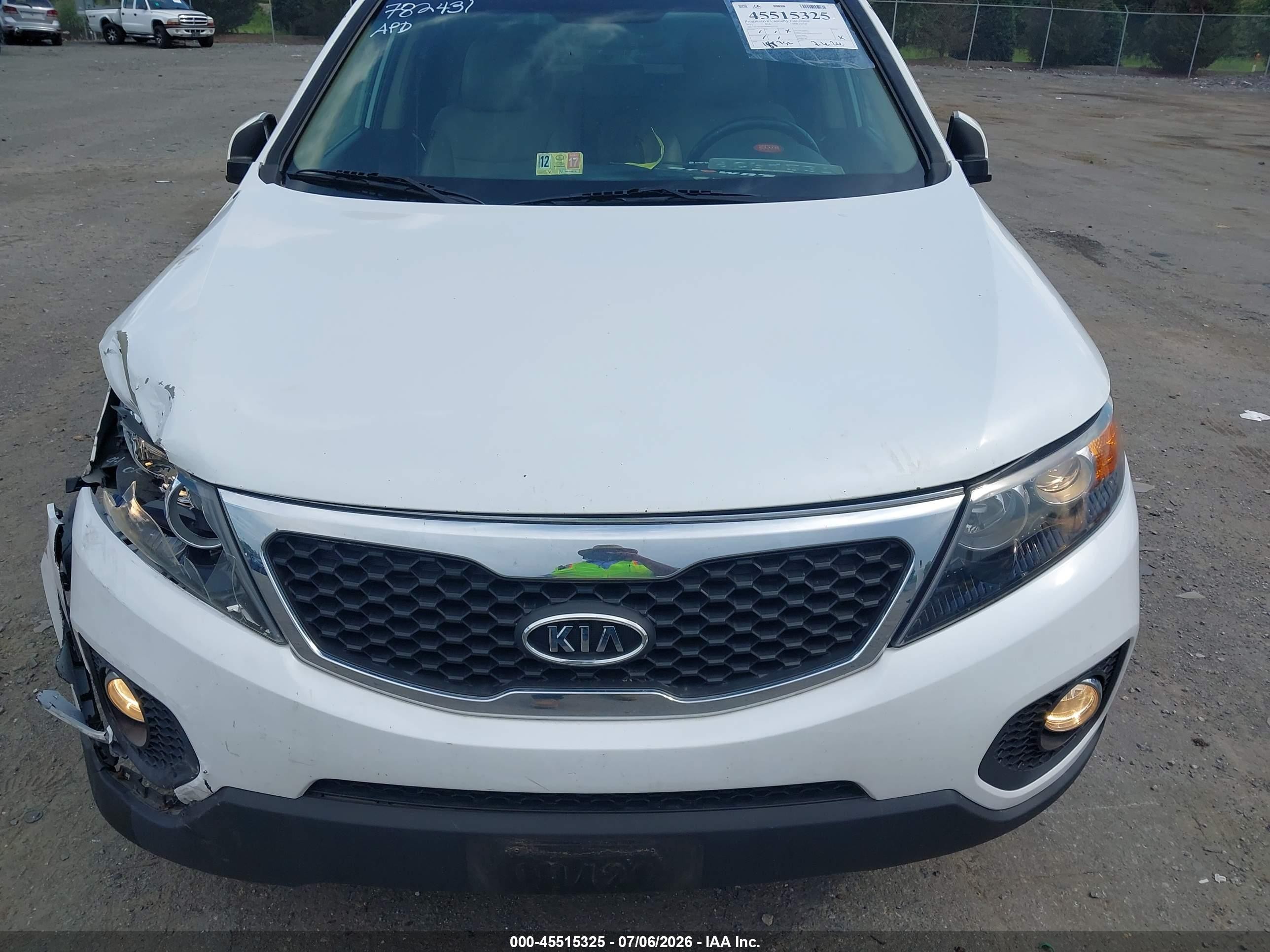2013 Kia Sorento Ex White vin: 5XYKUDA69DG353716