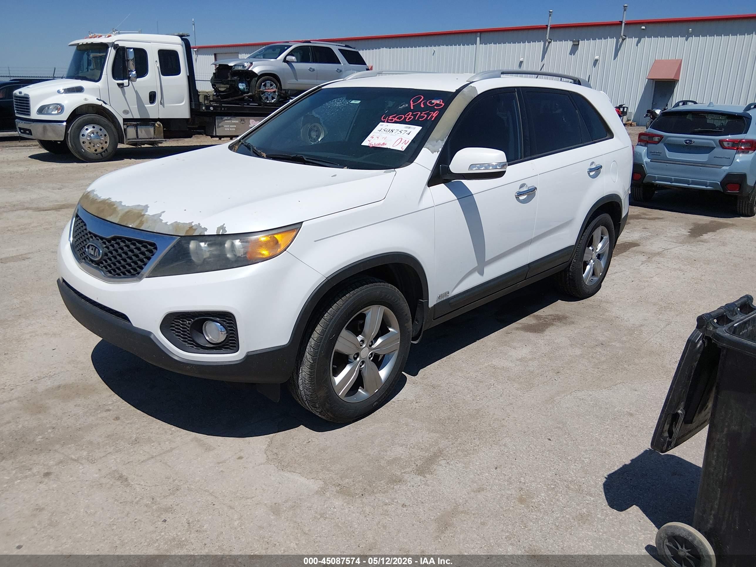 2013 Kia Sorento Ex White vin: 5XYKUDA6XDG358522