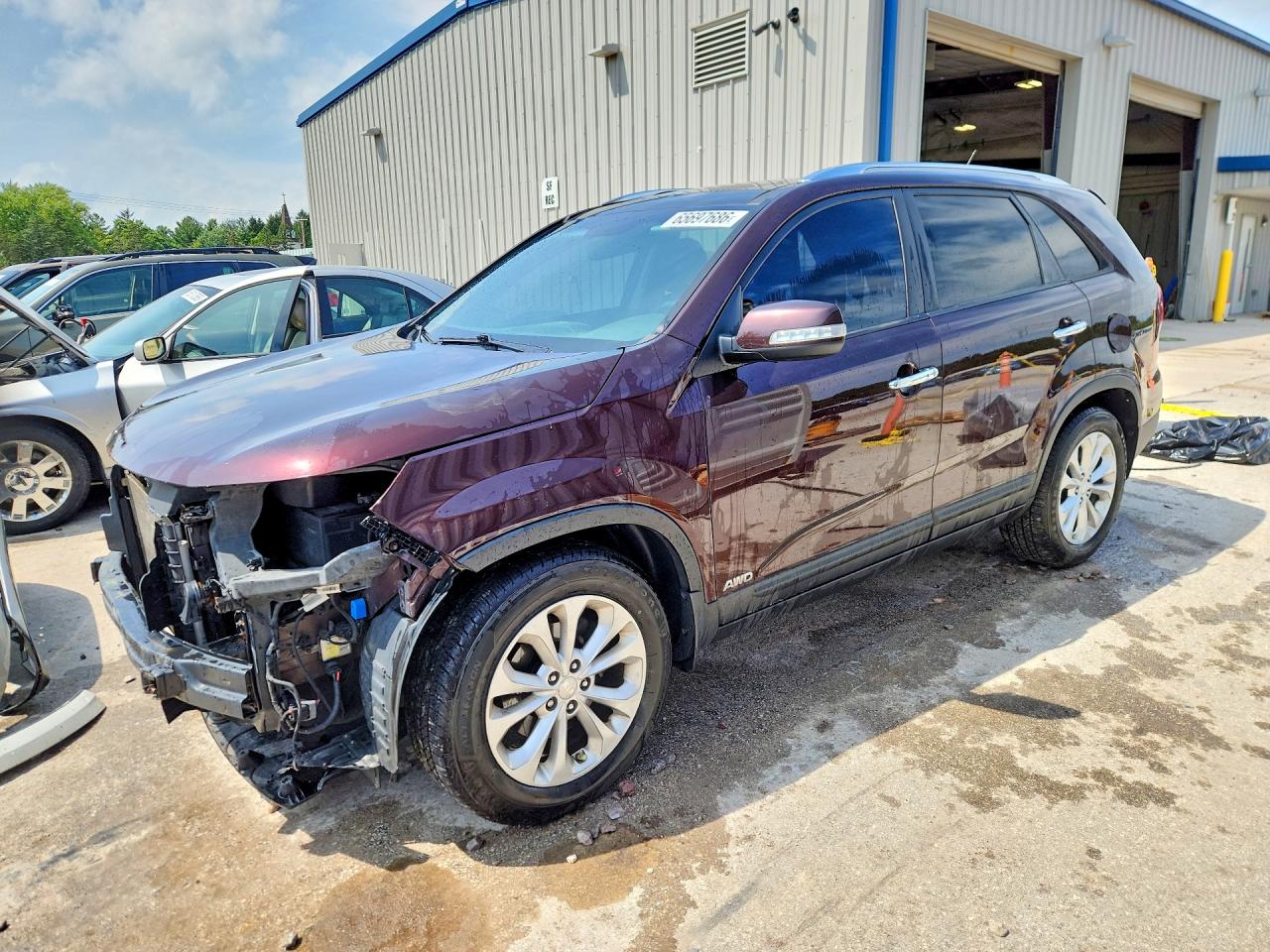 2014 Kia Sorento Ex Burgundy vin: 5XYKUDA70EG459756