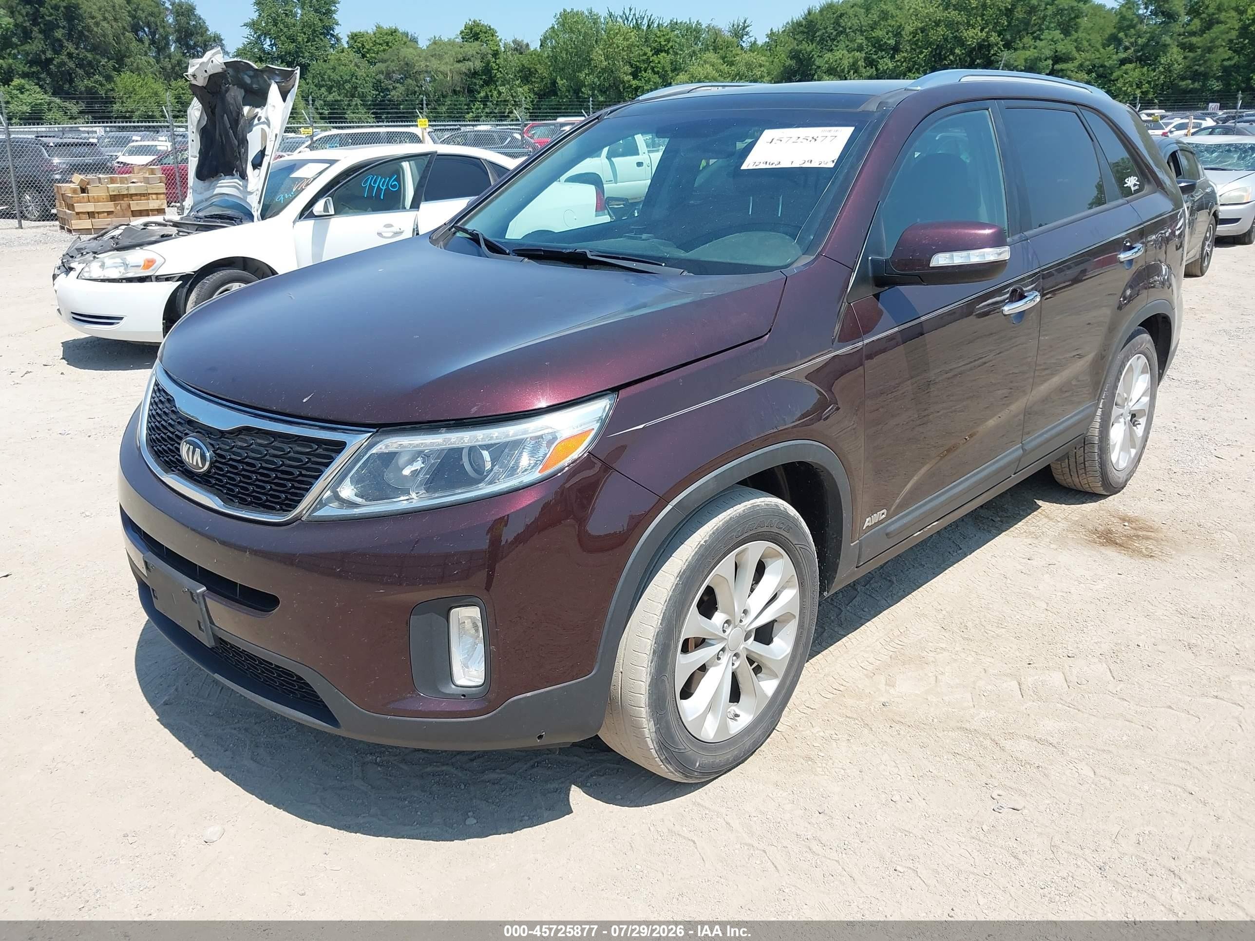 2015 Kia Sorento Ex V6 Purple vin: 5XYKUDA71FG643332