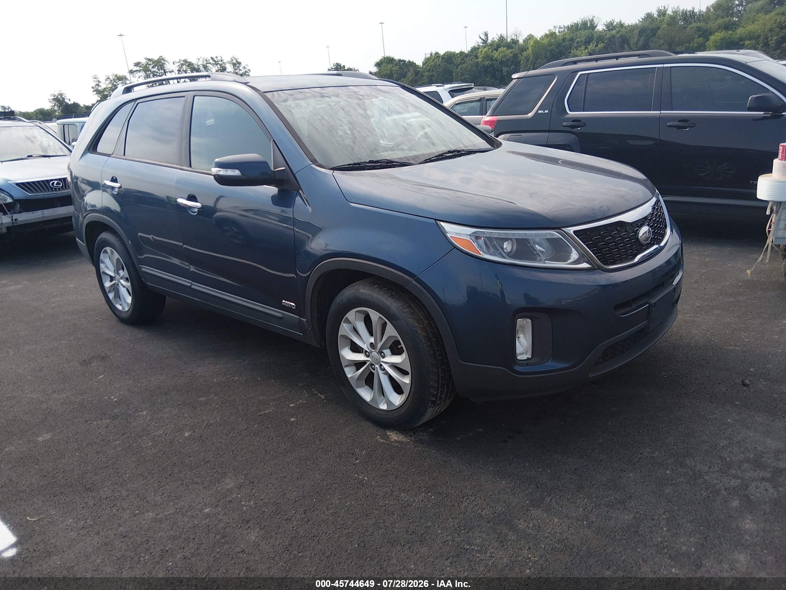 2015 Kia Sorento Ex V6 Blue vin: 5XYKUDA72FG603471