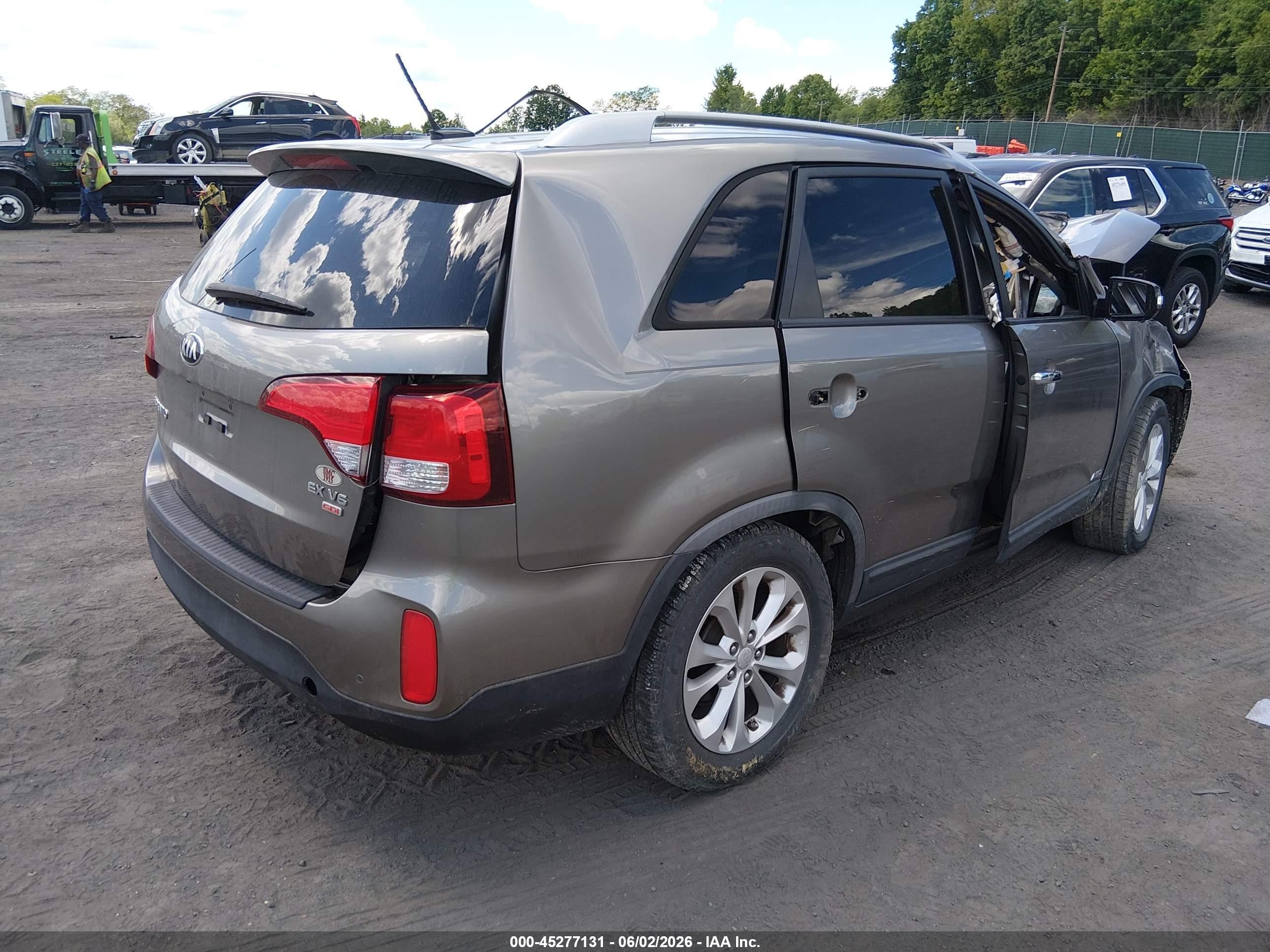 2015 Kia Sorento Ex V6 Gray vin: 5XYKUDA73FG550960