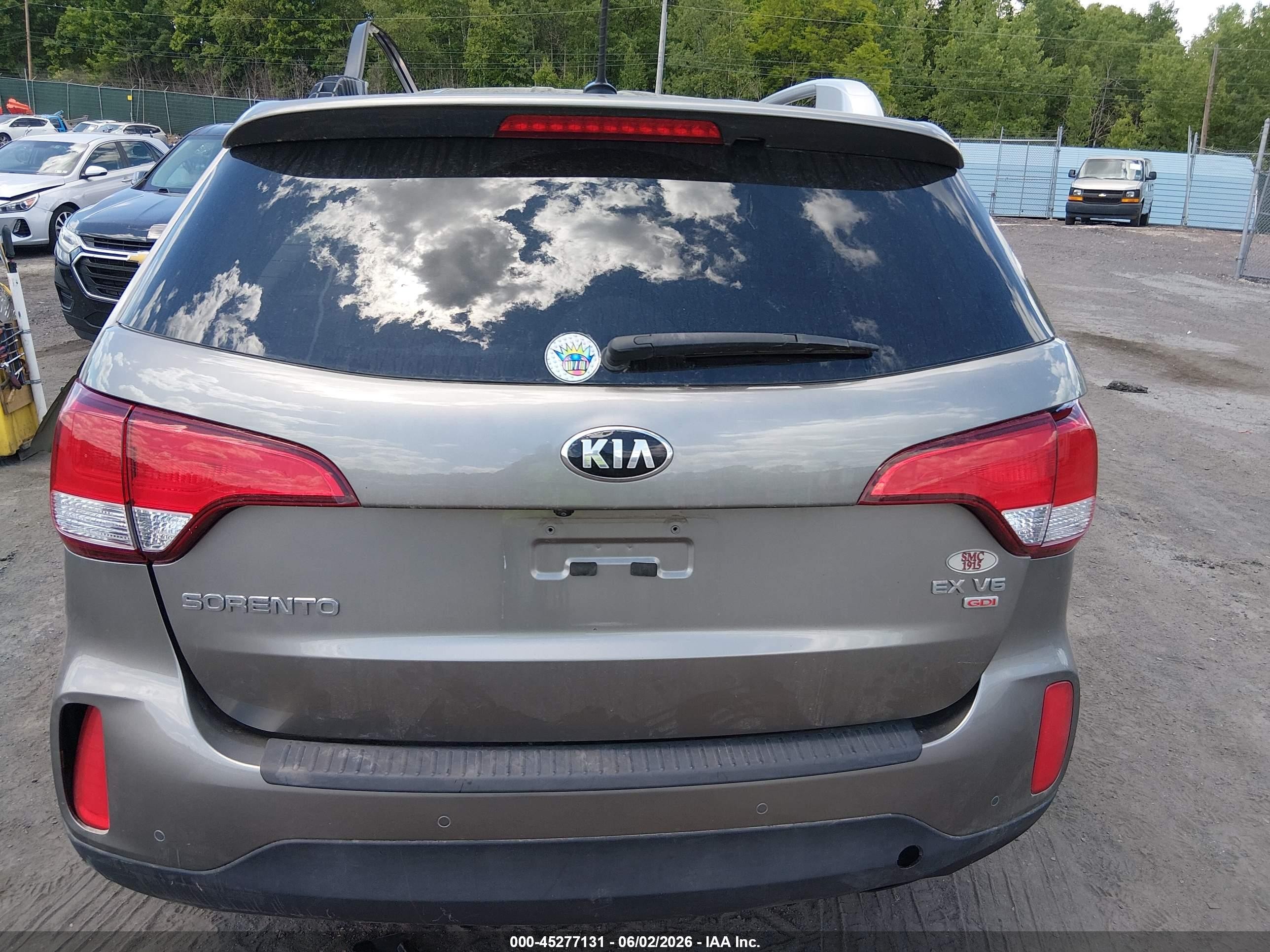2015 Kia Sorento Ex V6 Gray vin: 5XYKUDA73FG550960