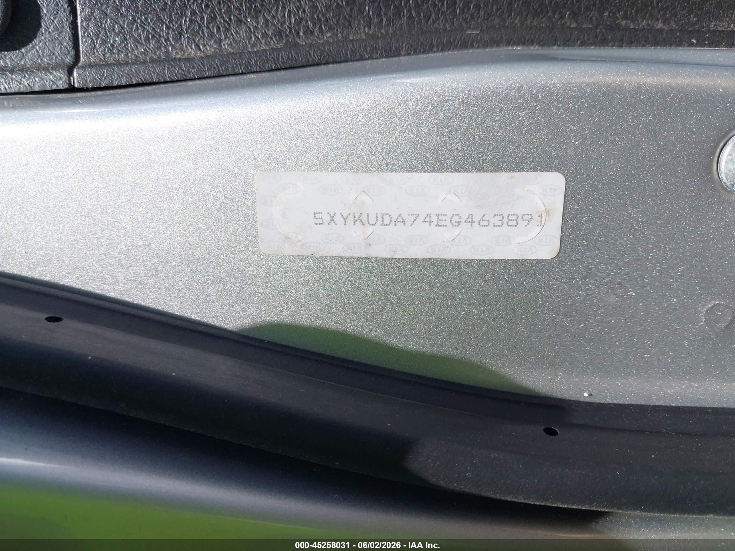 2014 Kia Sorento Ex V6 Silver vin: 5XYKUDA74EG463891