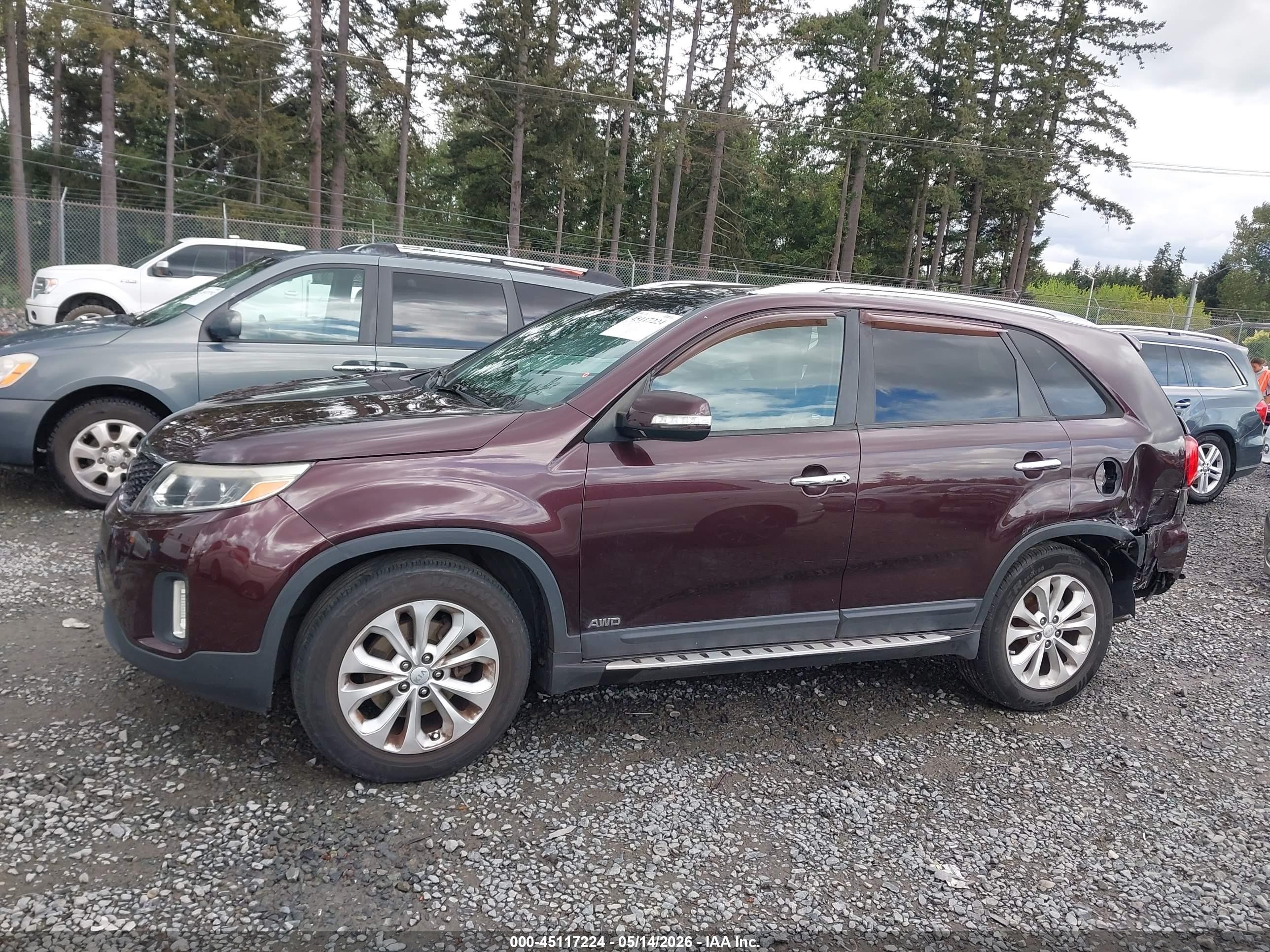 2014 Kia Sorento Ex V6 Бордовый vin: 5XYKUDA75EG480764