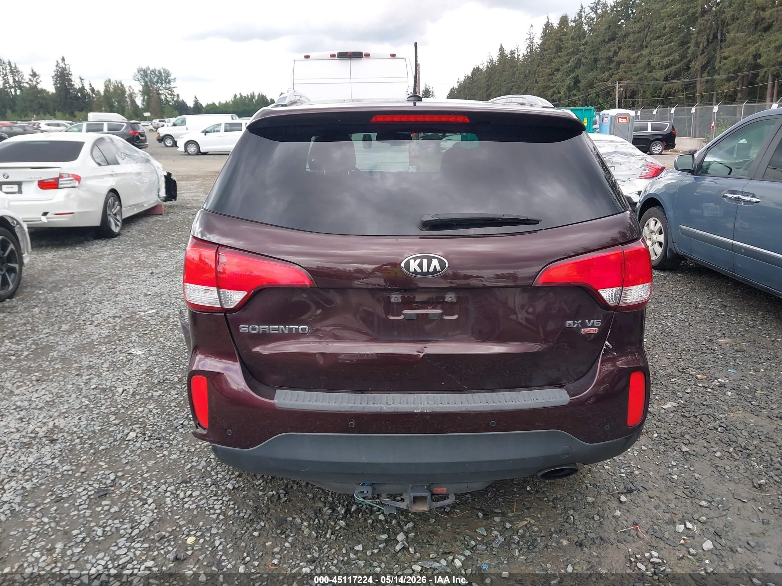 2014 Kia Sorento Ex V6 Бордовый vin: 5XYKUDA75EG480764