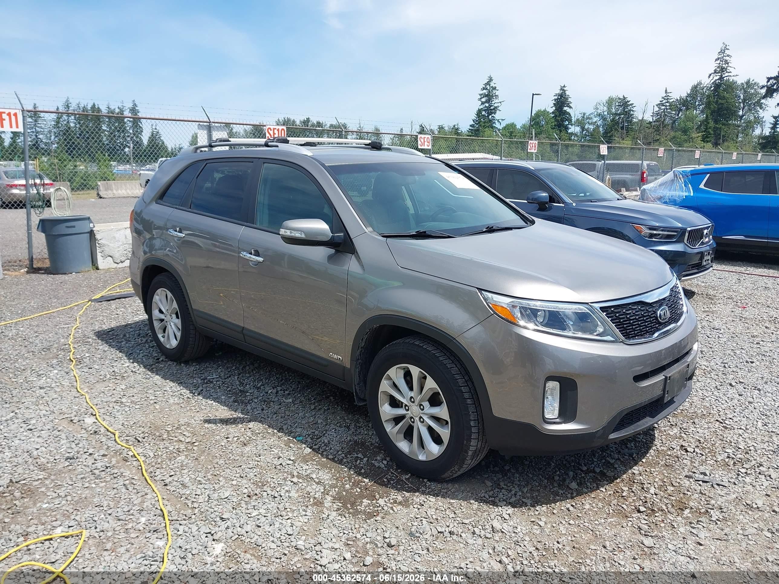 2015 Kia Sorento Ex V6 Gray vin: 5XYKUDA75FG608891