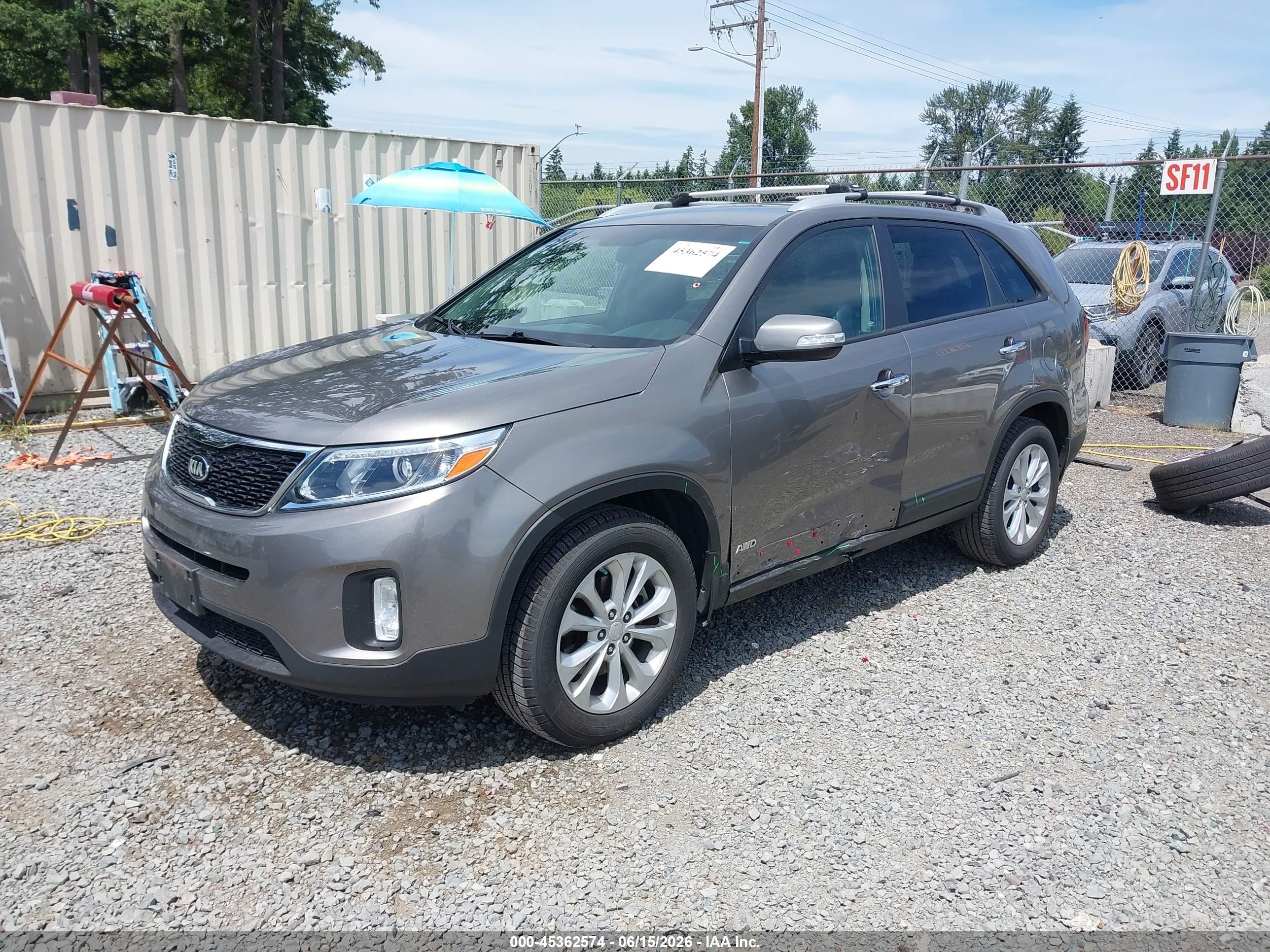 2015 Kia Sorento Ex V6 Gray vin: 5XYKUDA75FG608891