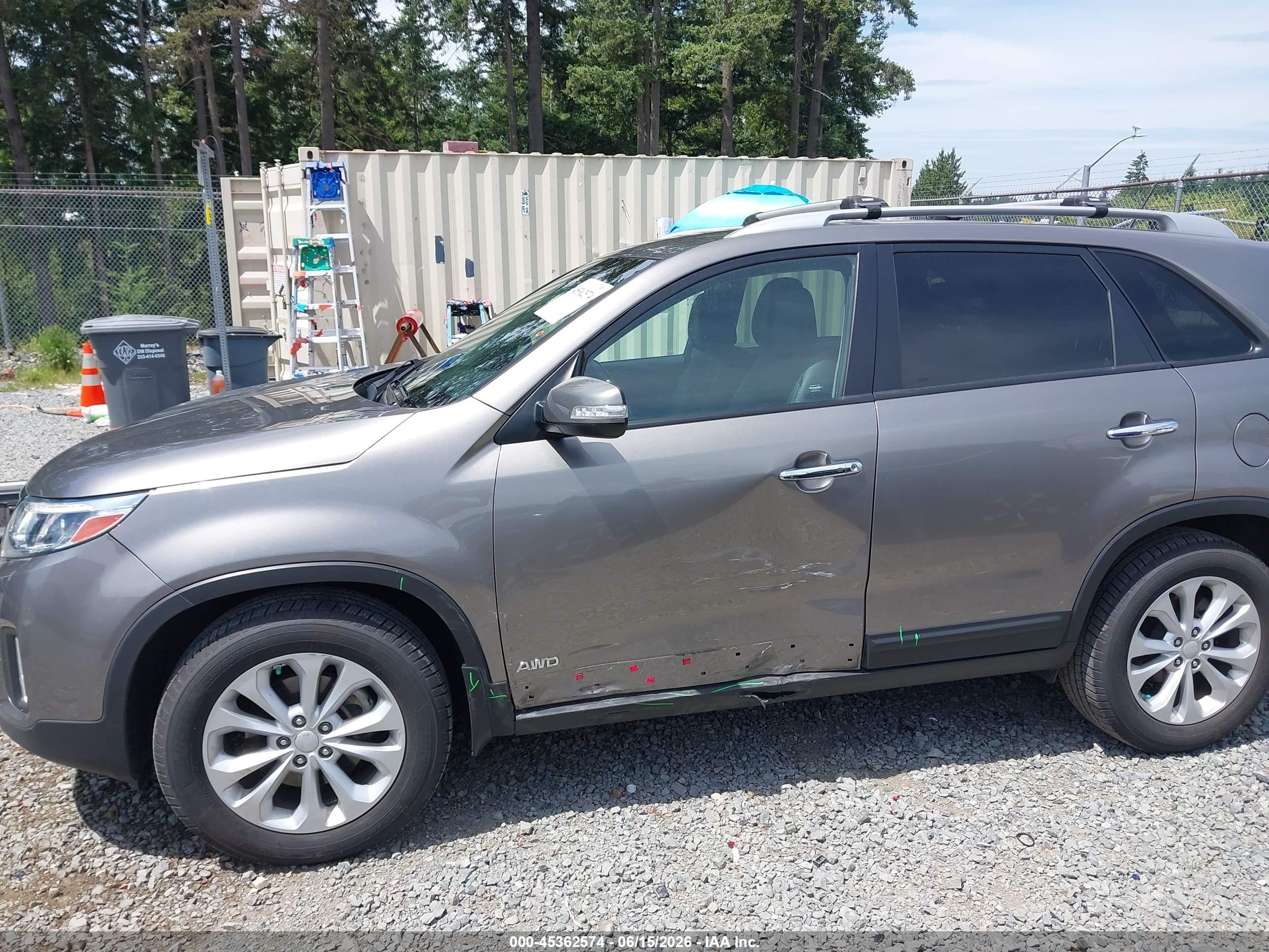 2015 Kia Sorento Ex V6 Gray vin: 5XYKUDA75FG608891