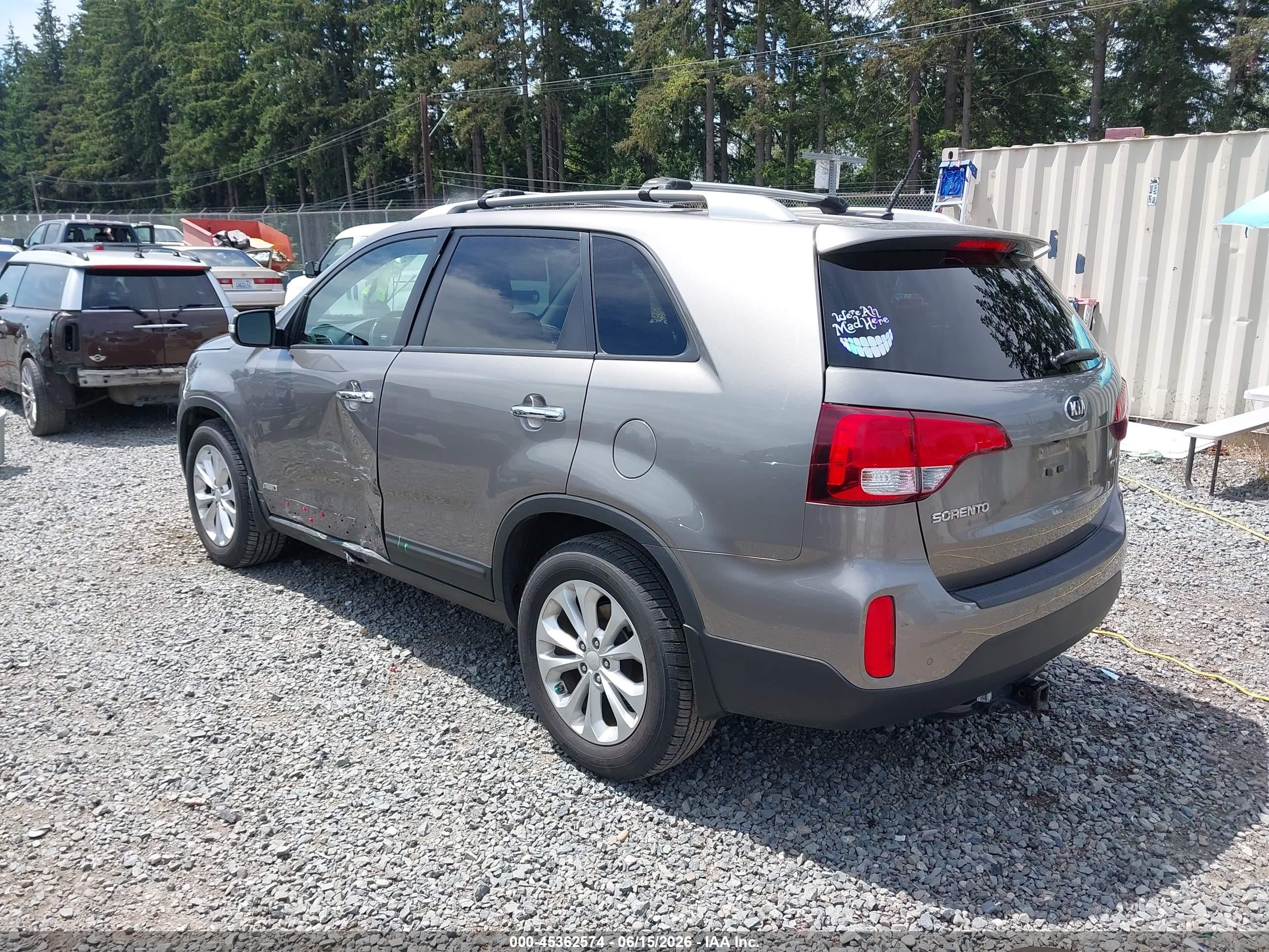 2015 Kia Sorento Ex V6 Gray vin: 5XYKUDA75FG608891