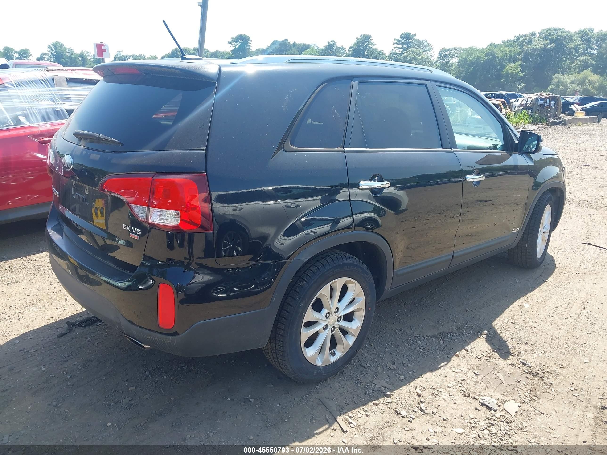 2014 Kia Sorento Ex V6 Black vin: 5XYKUDA76EG459017