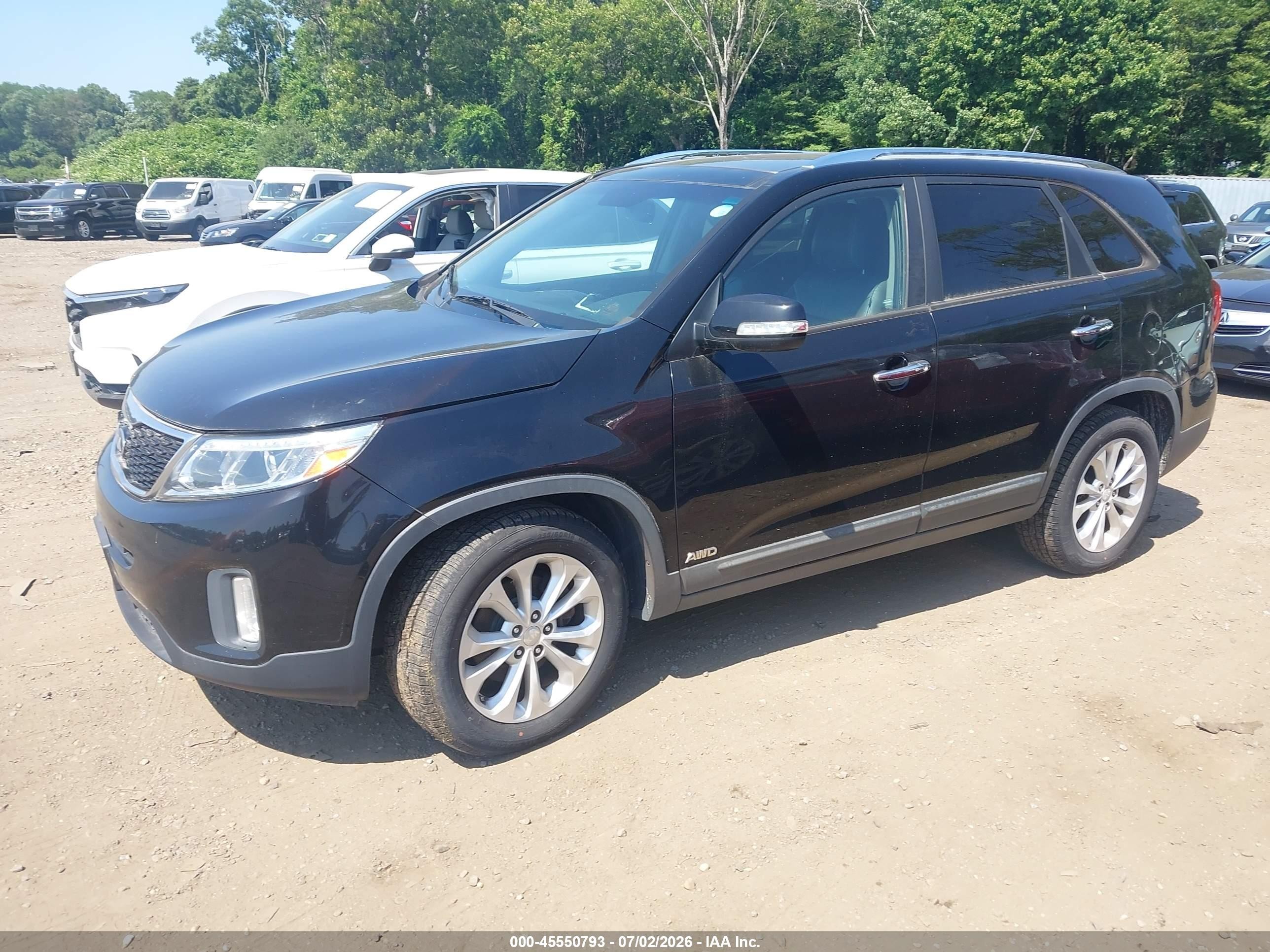 2014 Kia Sorento Ex V6 Black vin: 5XYKUDA76EG459017