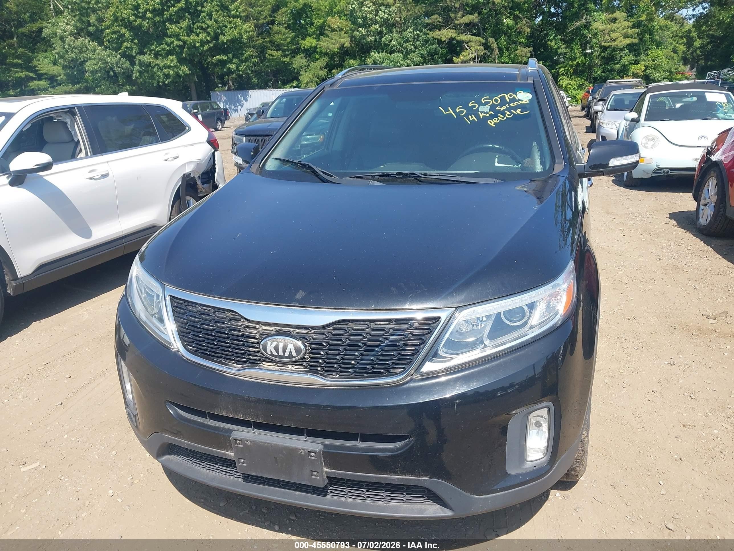 2014 Kia Sorento Ex V6 Black vin: 5XYKUDA76EG459017