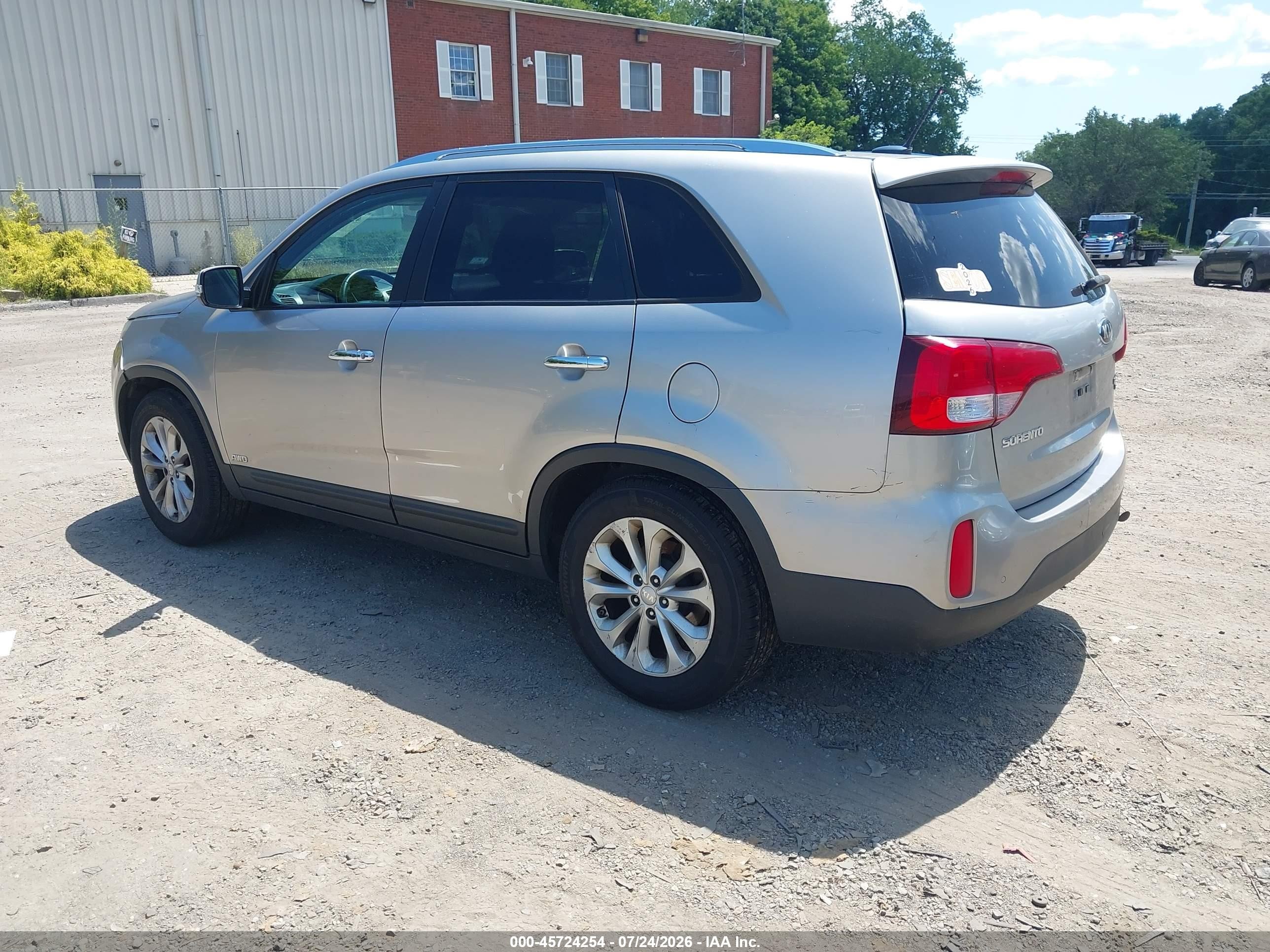 2014 Kia Sorento Ex V6 Silver vin: 5XYKUDA77EG491152