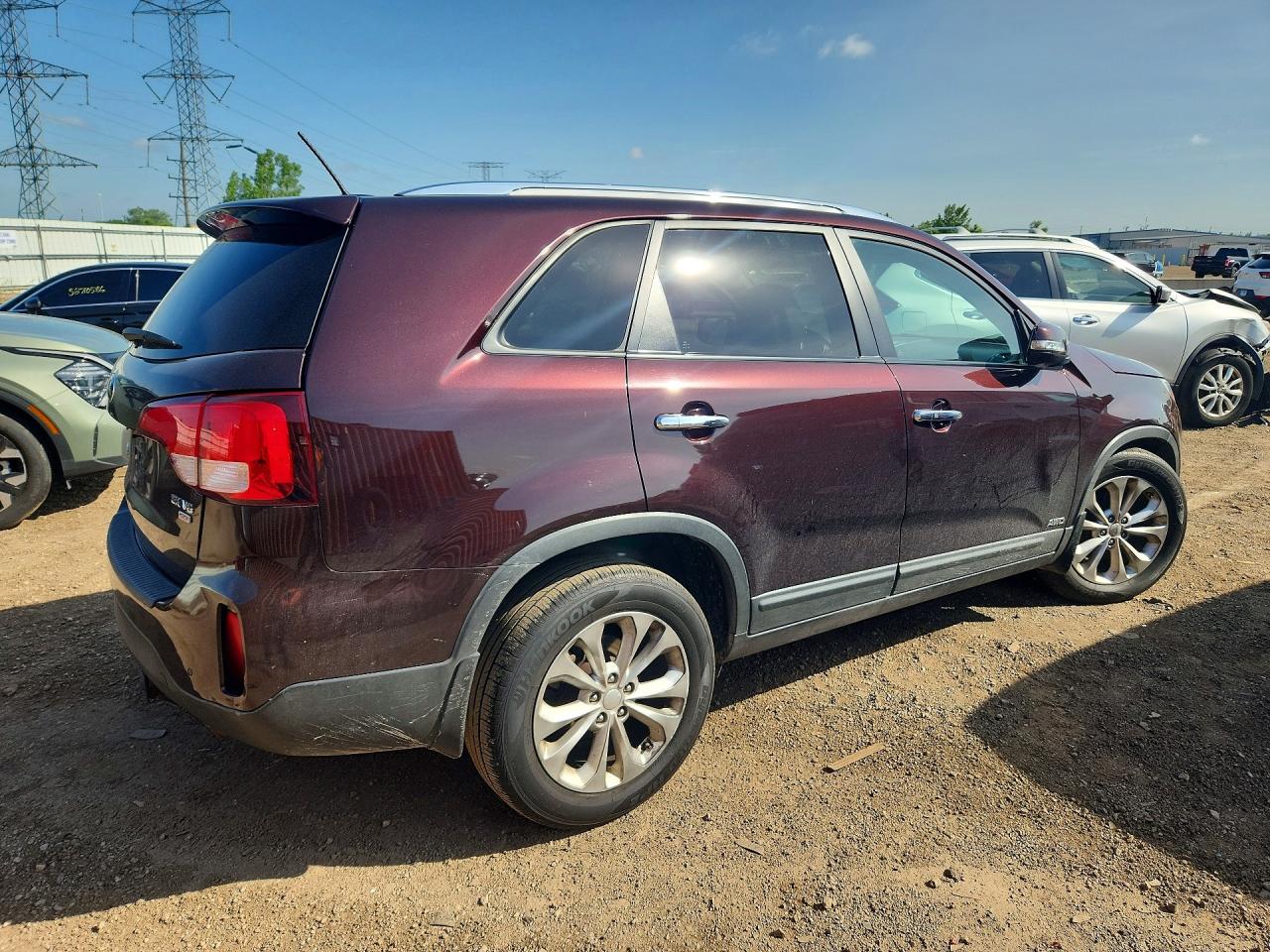 2014 Kia Sorento Ex Burgundy vin: 5XYKUDA79EG489483