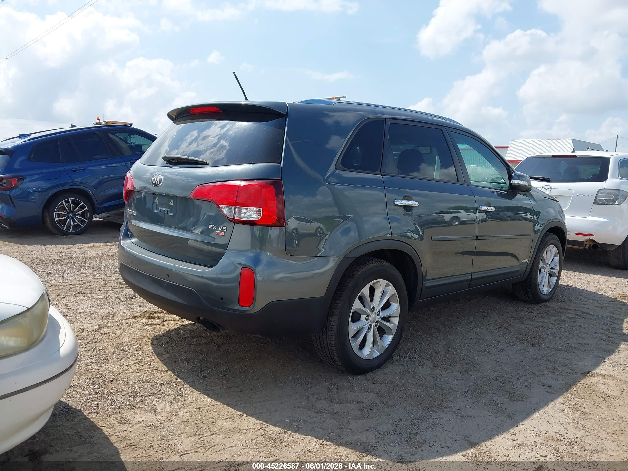 2014 Kia Sorento Ex V6 Gray vin: 5XYKUDA7XEG490626