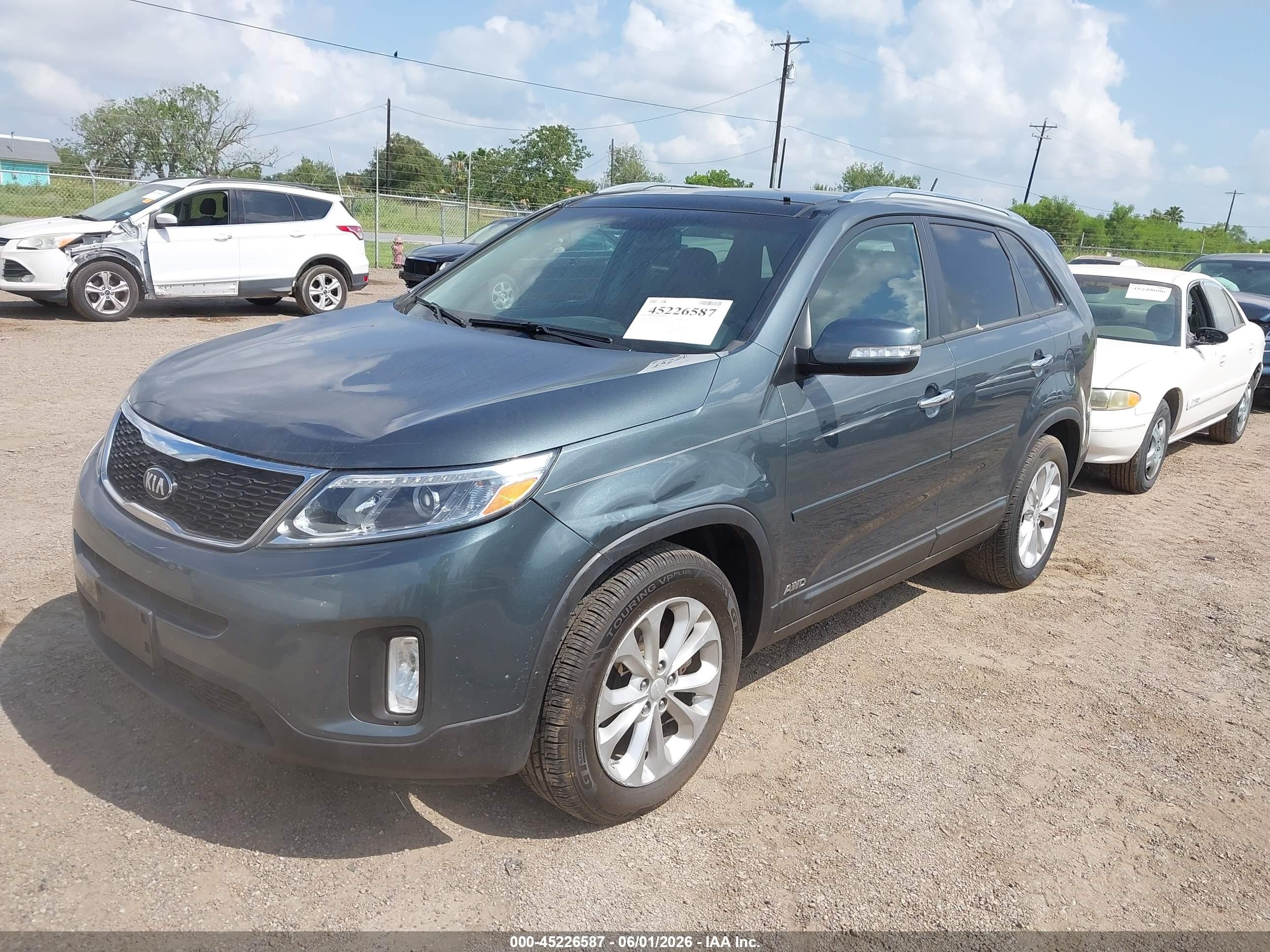2014 Kia Sorento Ex V6 Gray vin: 5XYKUDA7XEG490626