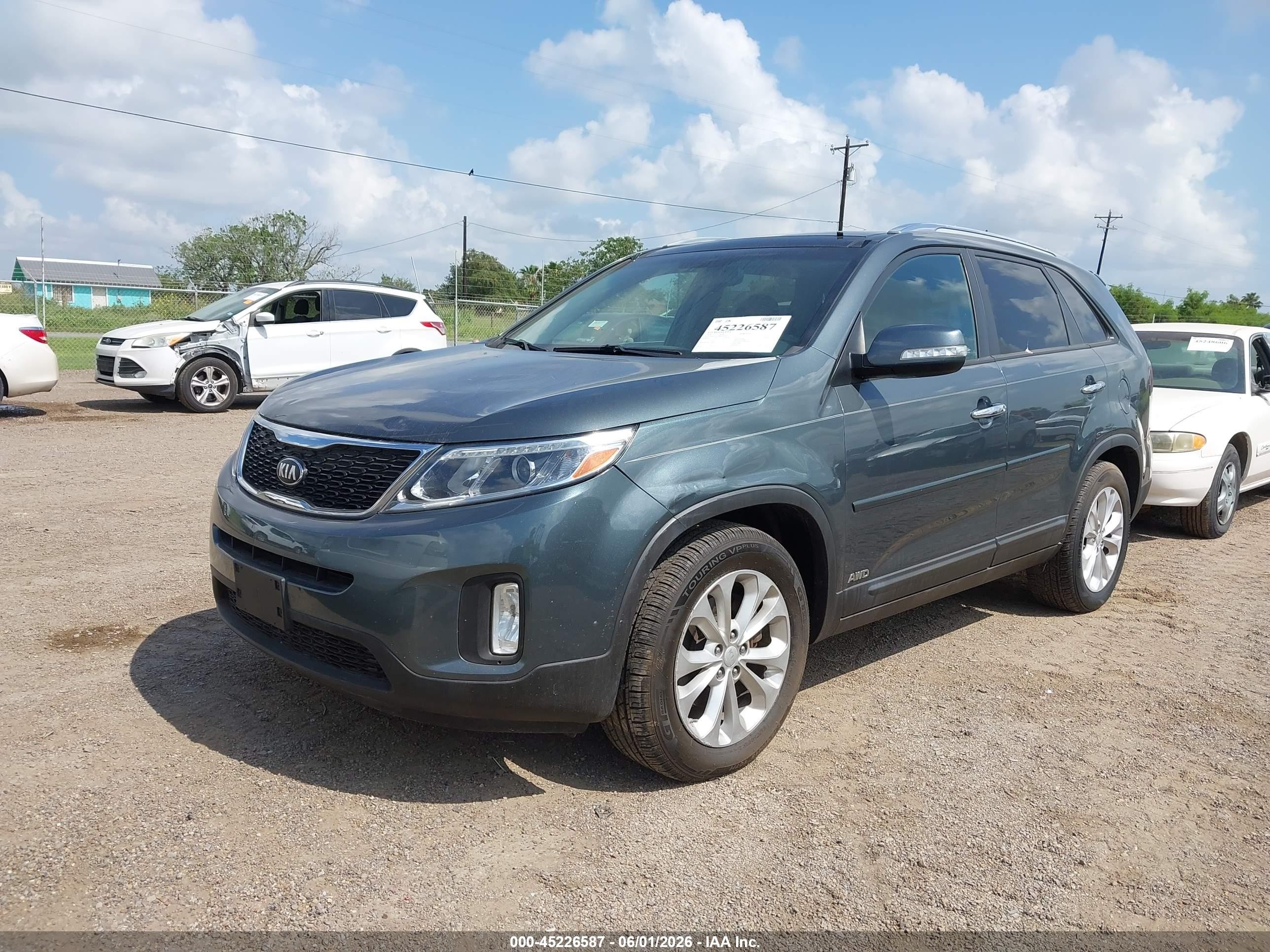 2014 Kia Sorento Ex V6 Gray vin: 5XYKUDA7XEG490626