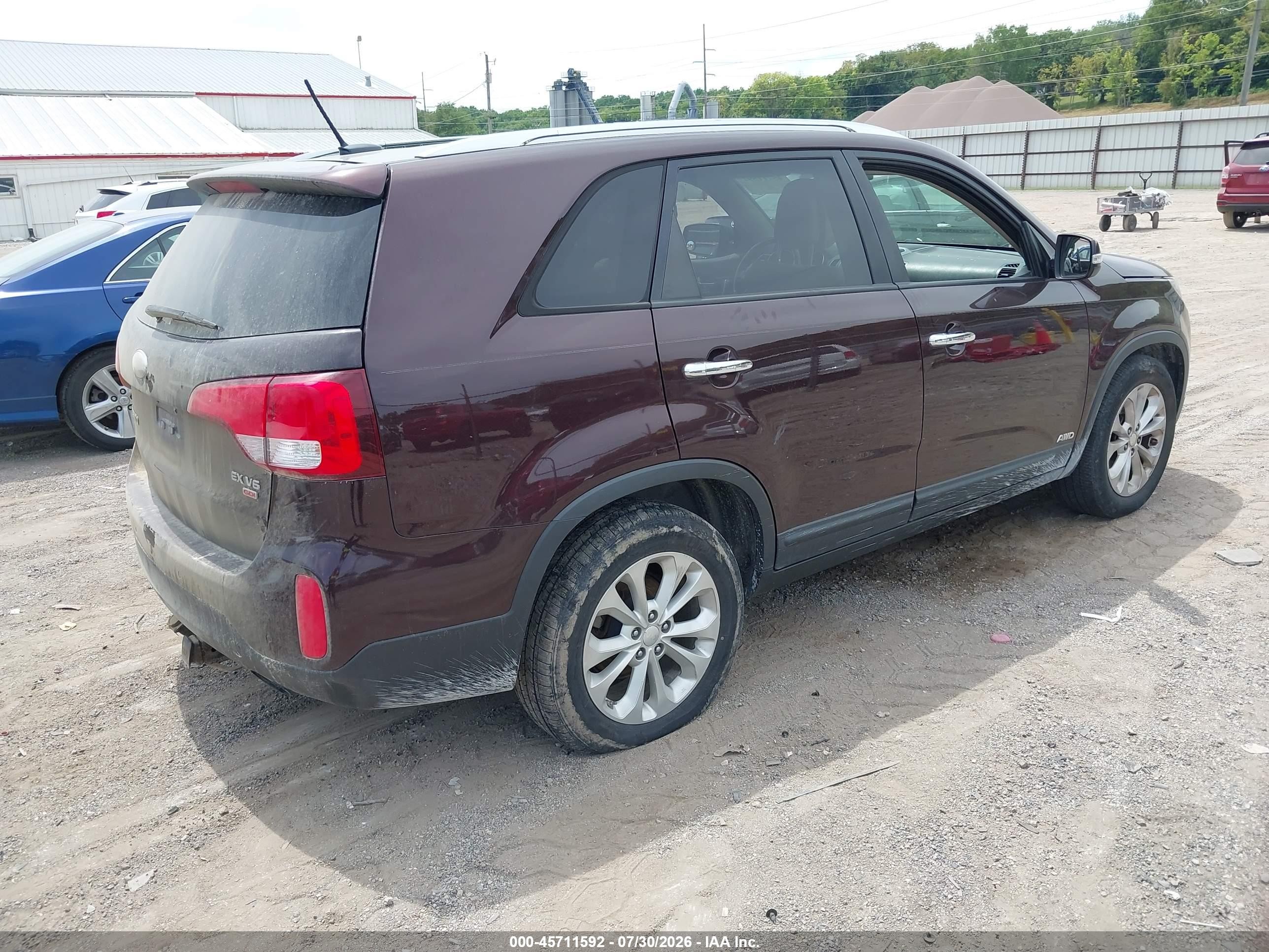 2014 Kia Sorento Ex V6 Purple vin: 5XYKUDA7XEG531627