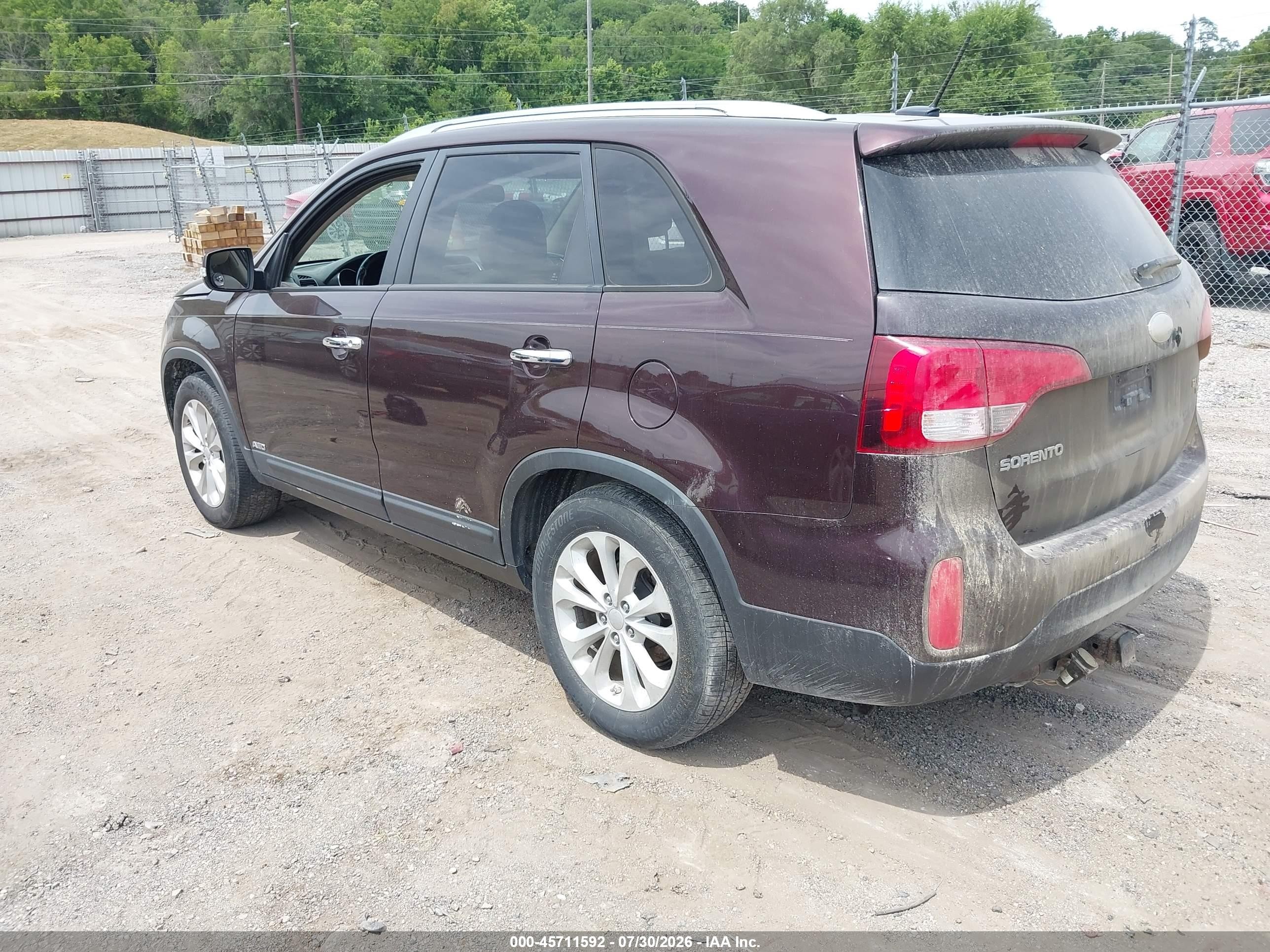2014 Kia Sorento Ex V6 Purple vin: 5XYKUDA7XEG531627