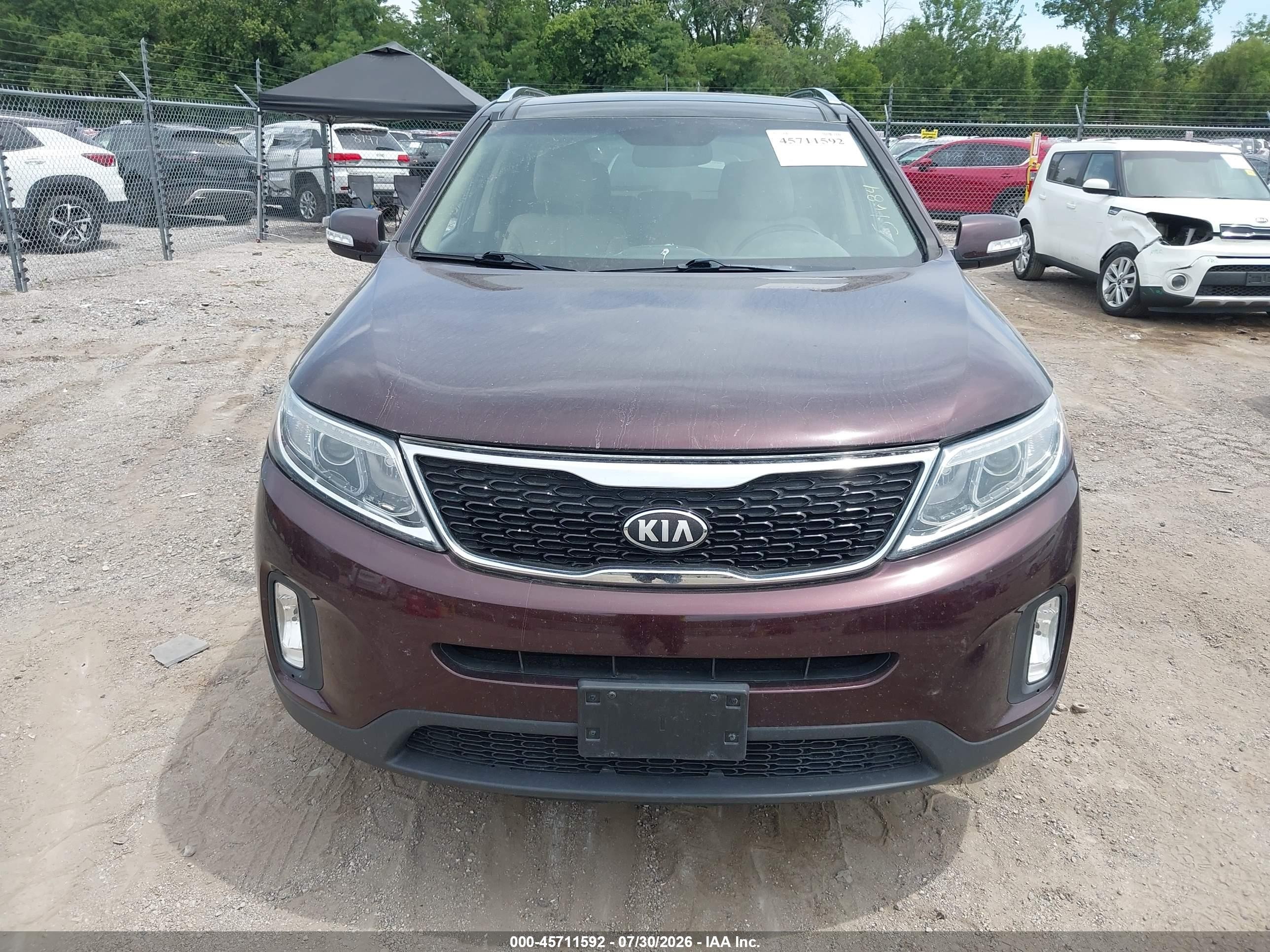 2014 Kia Sorento Ex V6 Purple vin: 5XYKUDA7XEG531627