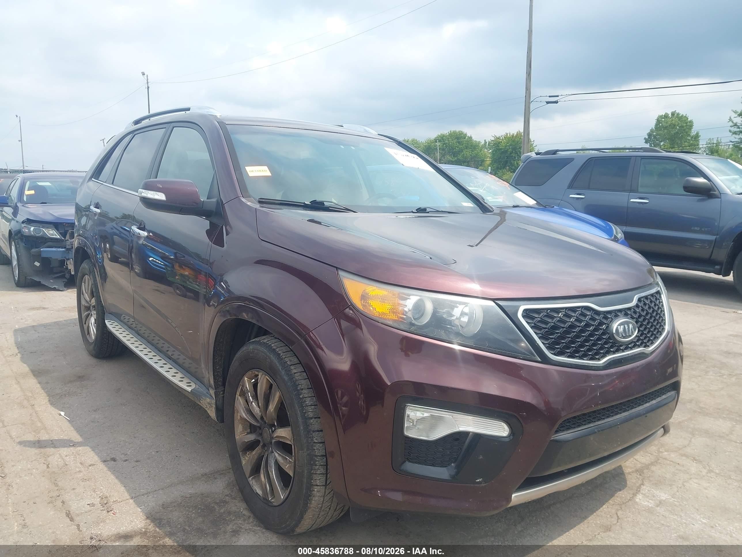 2013 Kia Sorento Sx Burgundy vin: 5XYKW4A20DG358407