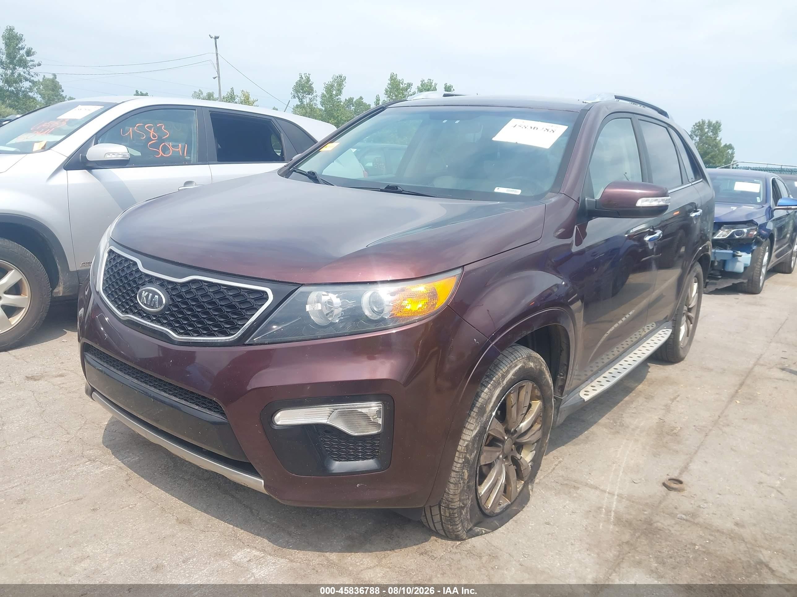 2013 Kia Sorento Sx Burgundy vin: 5XYKW4A20DG358407
