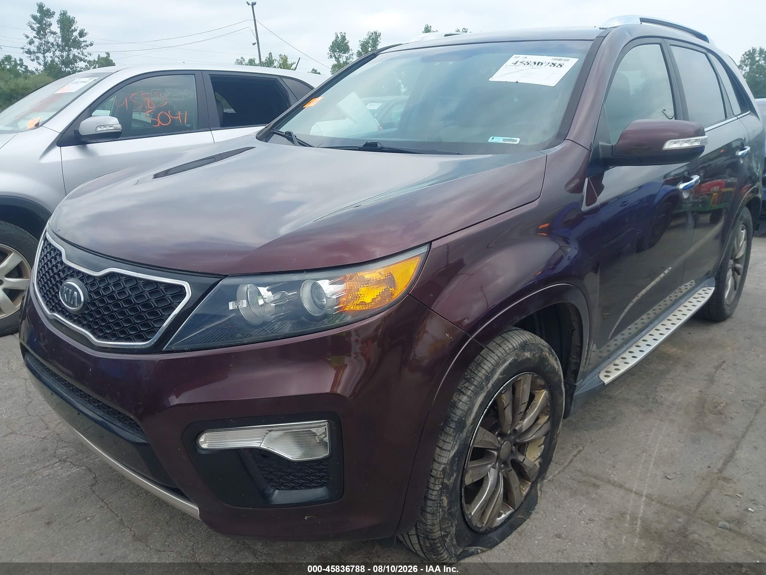 2013 Kia Sorento Sx Burgundy vin: 5XYKW4A20DG358407