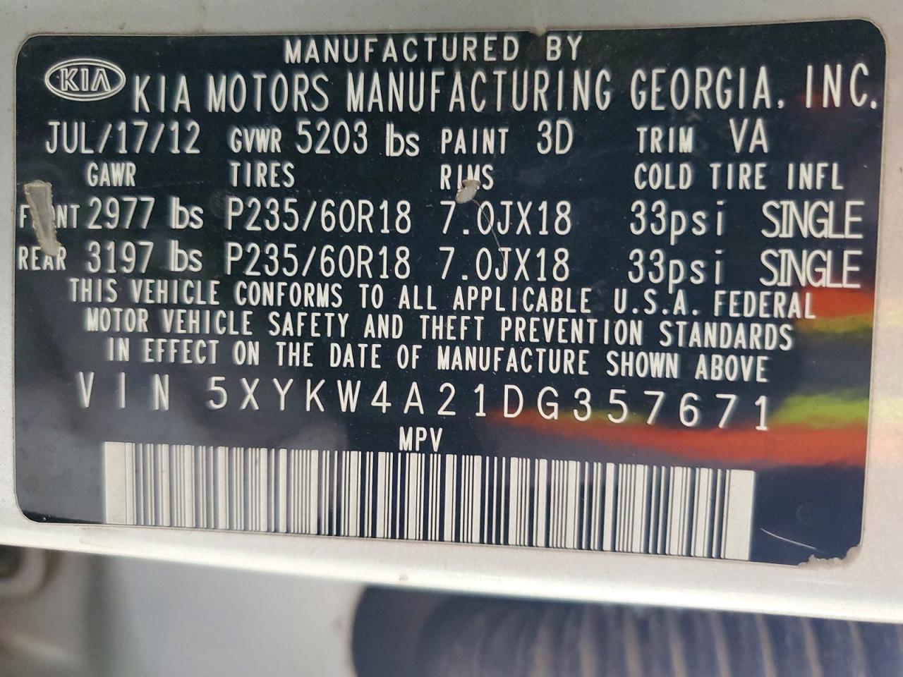 2013 Kia Sorento Sx Silver vin: 5XYKW4A21DG357671