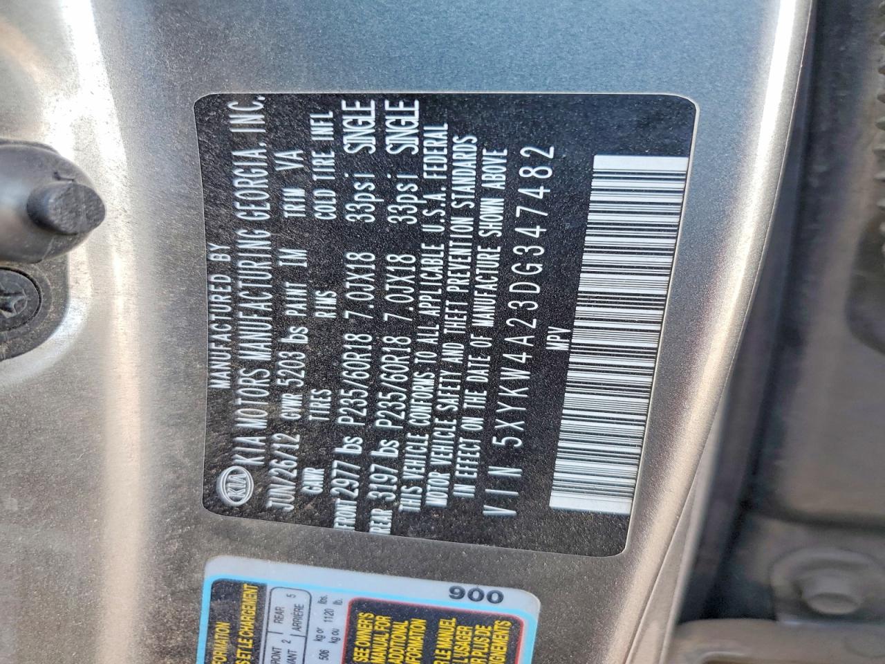 2013 Kia Sorento Sx Gray vin: 5XYKW4A23DG347482