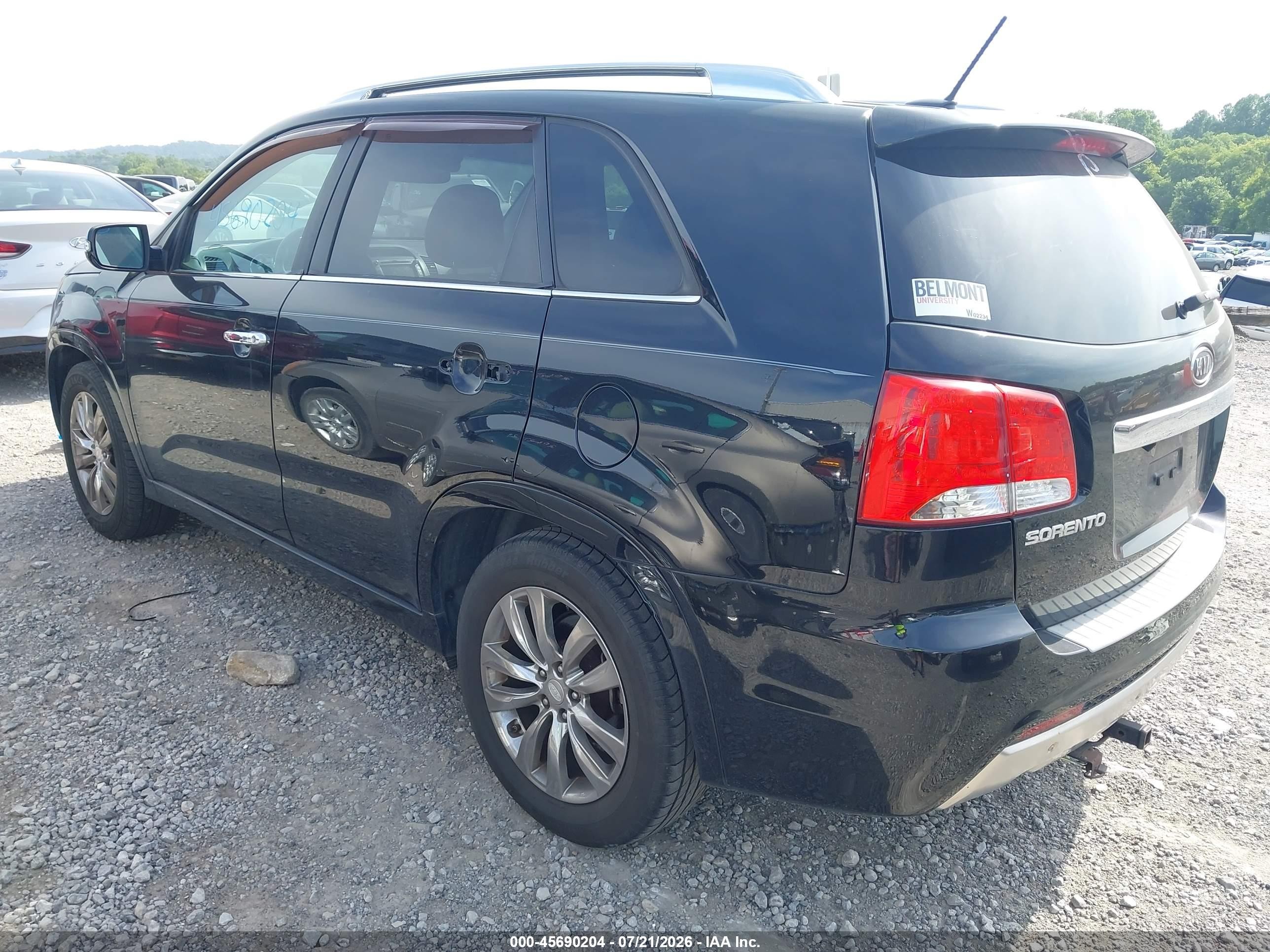 2011 Kia Sorento Sx V6 Black vin: 5XYKW4A24BG104292