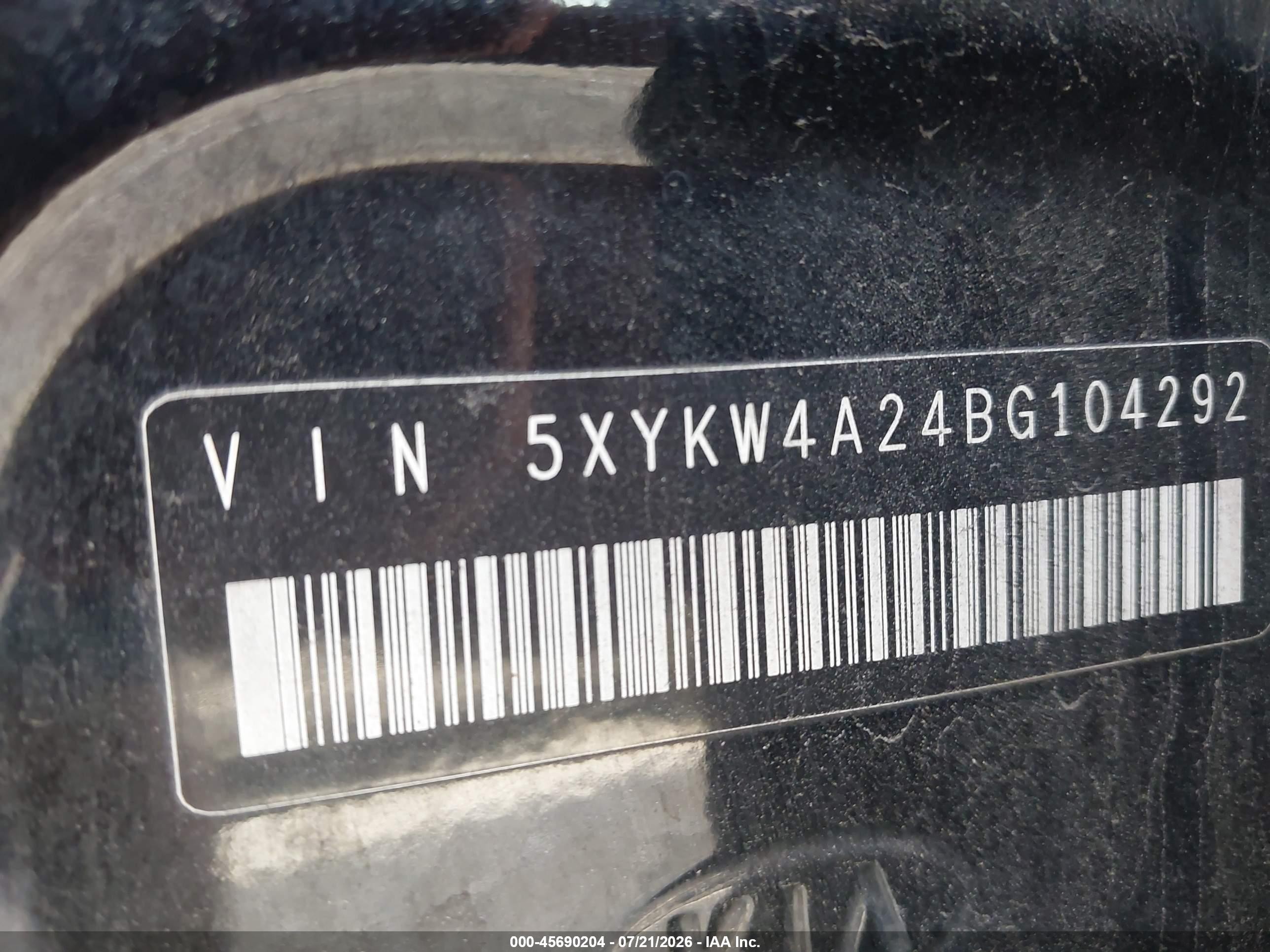 2011 Kia Sorento Sx V6 Black vin: 5XYKW4A24BG104292