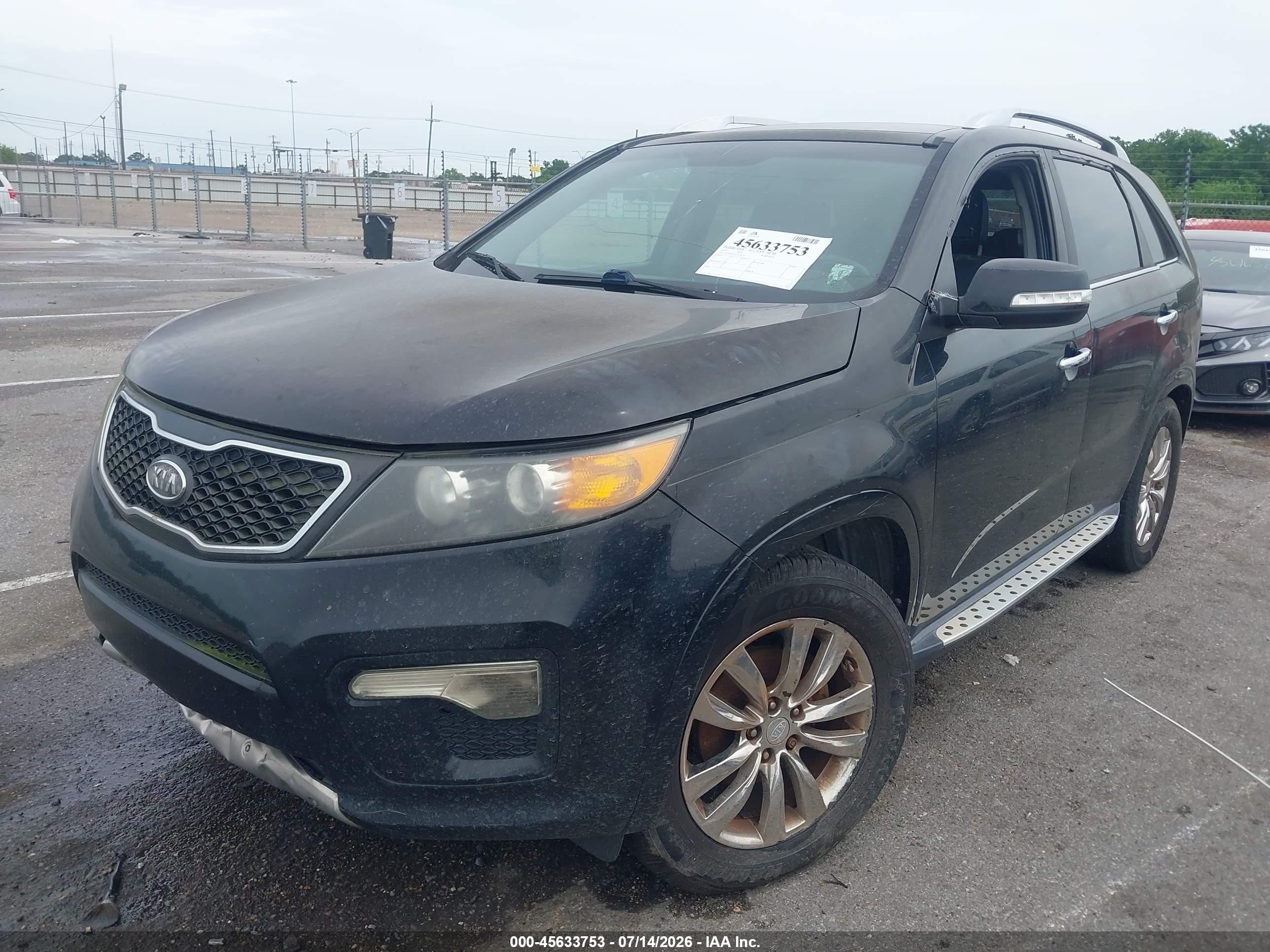 2012 Kia Sorento Sx V6 Black vin: 5XYKW4A25CG303255