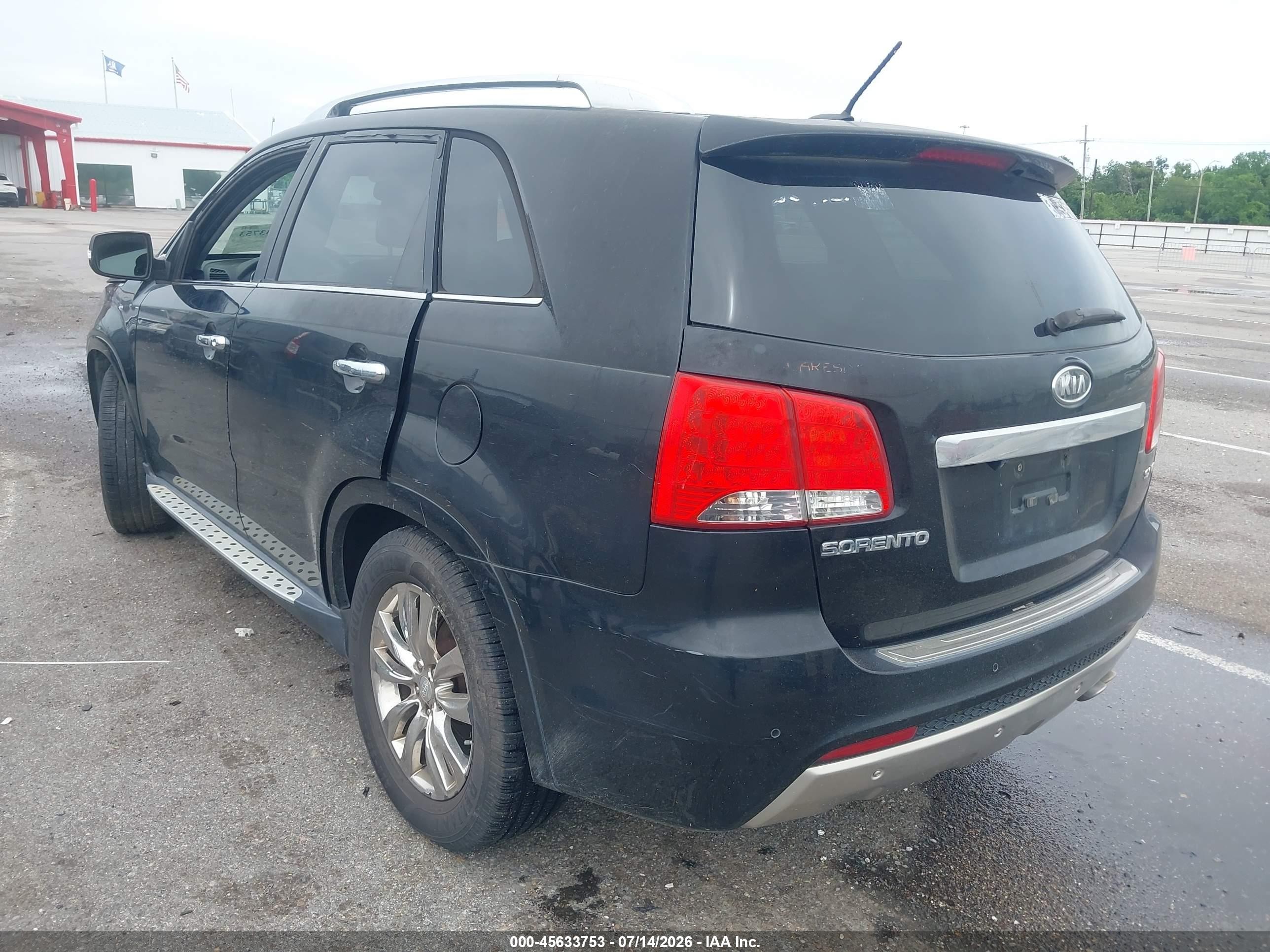 2012 Kia Sorento Sx V6 Black vin: 5XYKW4A25CG303255